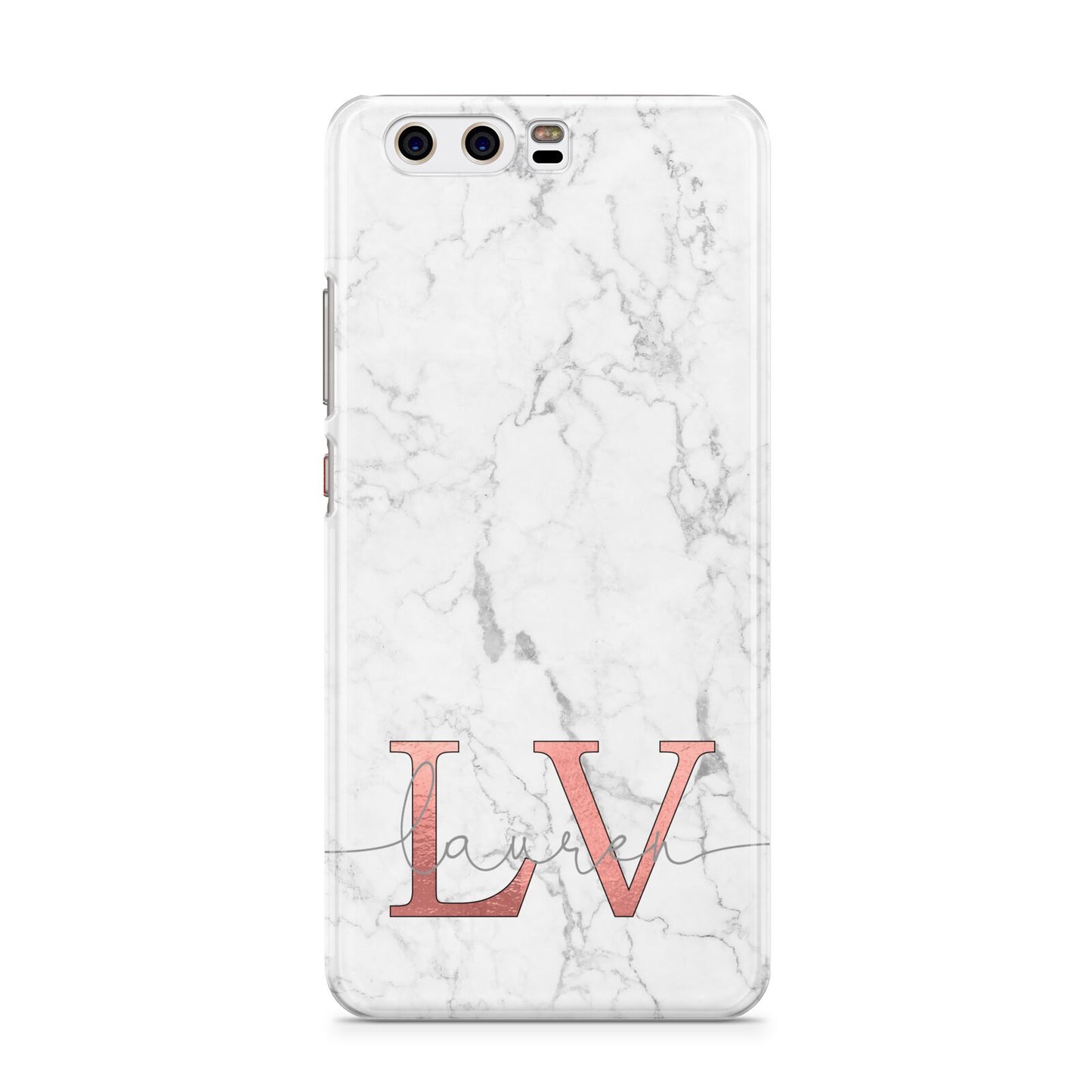 Personalised Marble with Rose Gold Initials Huawei P10 Phone Case