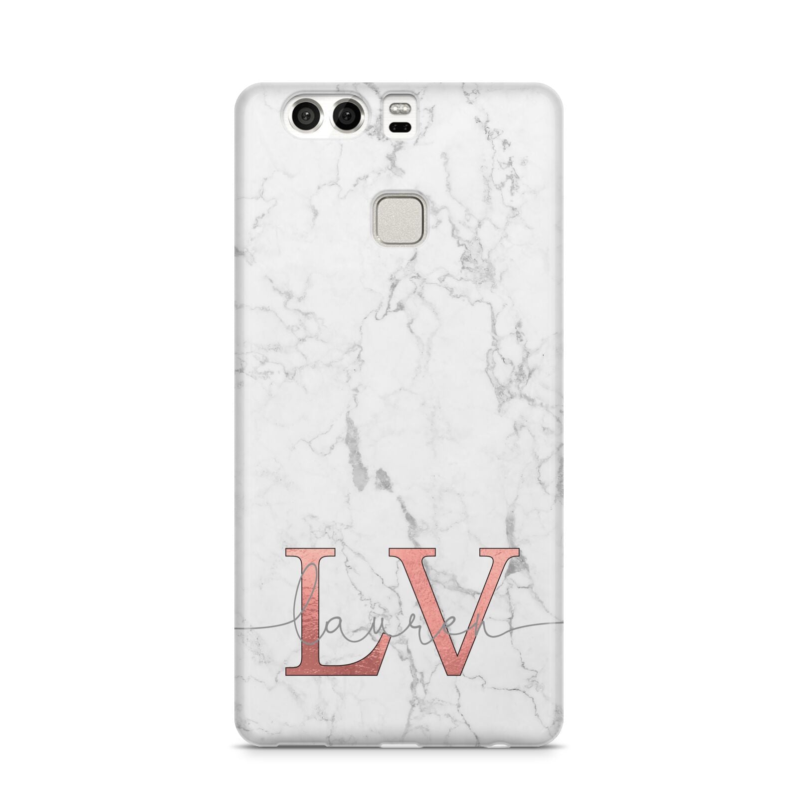 Personalised Marble with Rose Gold Initials Huawei P9 Case