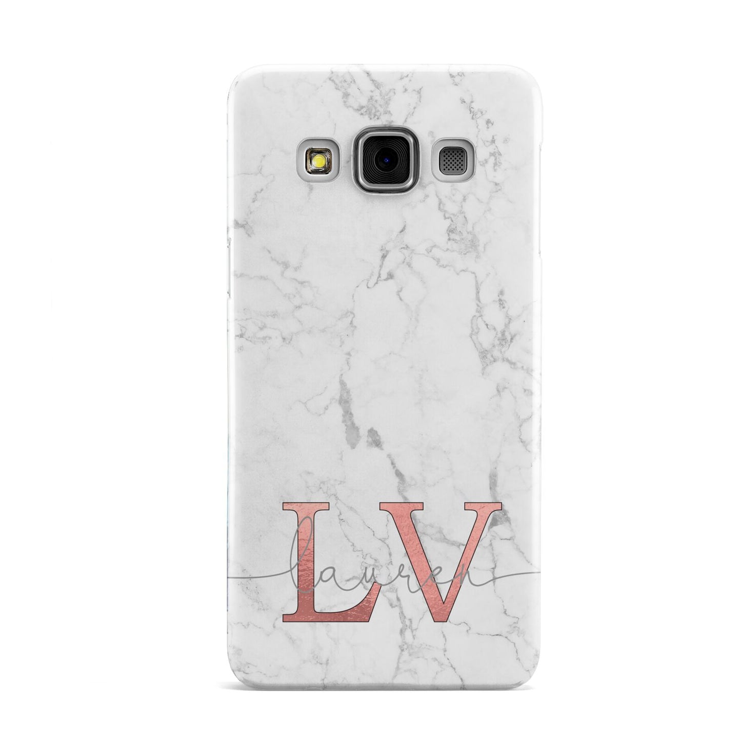 Personalised Marble with Rose Gold Initials Samsung Galaxy A3 Case