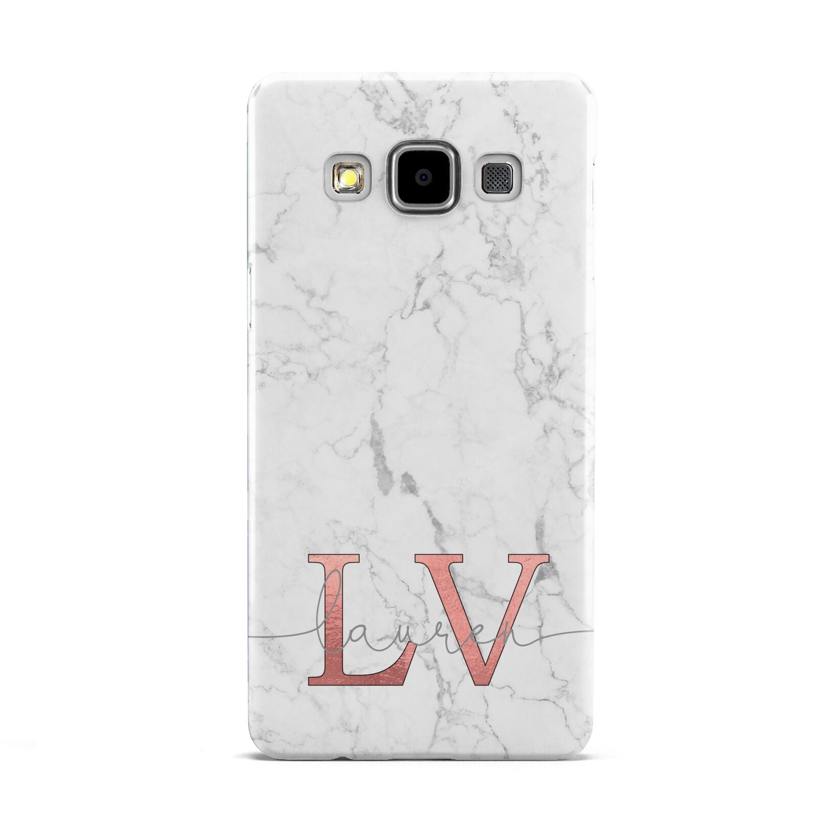 Personalised Marble with Rose Gold Initials Samsung Galaxy A5 Case