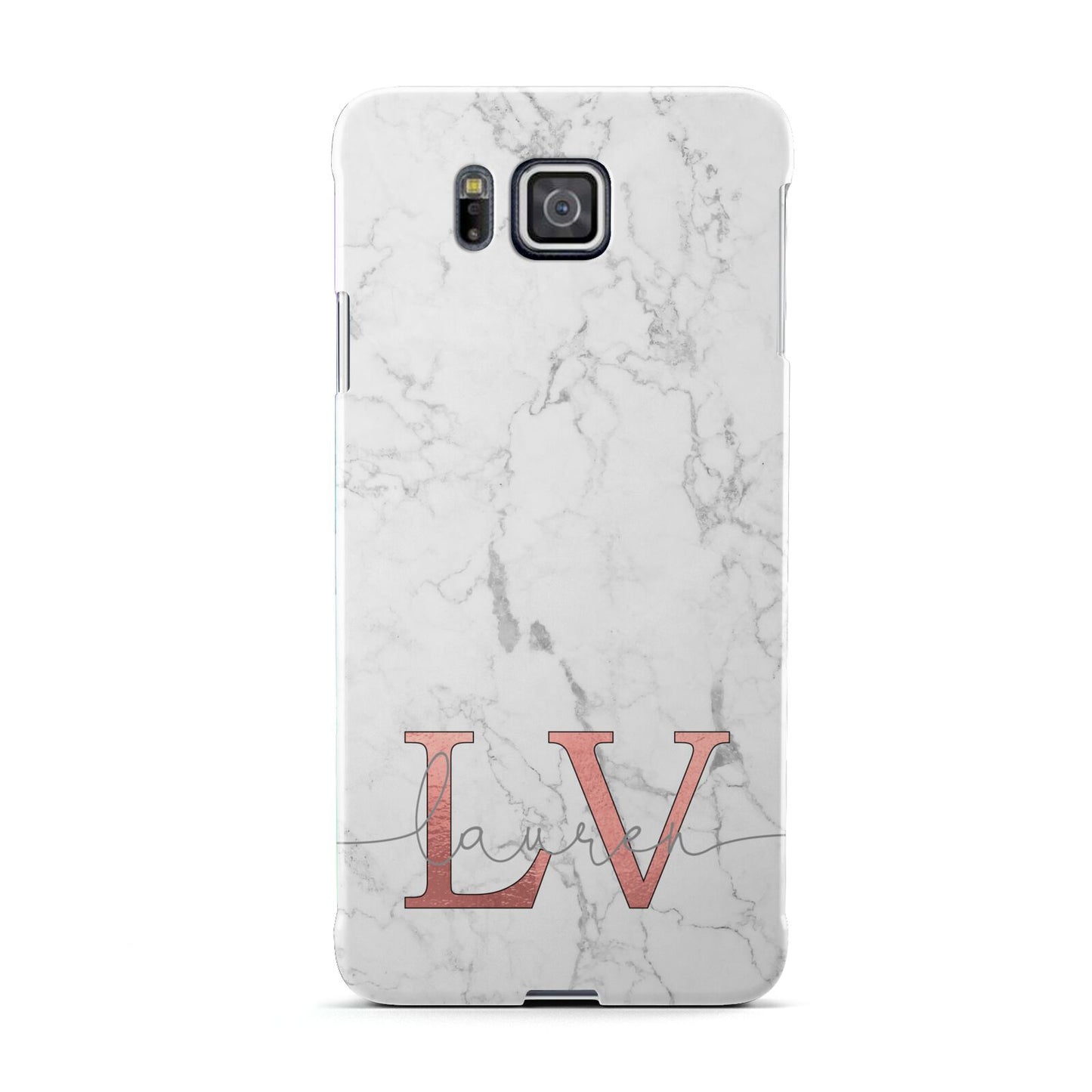 Personalised Marble with Rose Gold Initials Samsung Galaxy Alpha Case