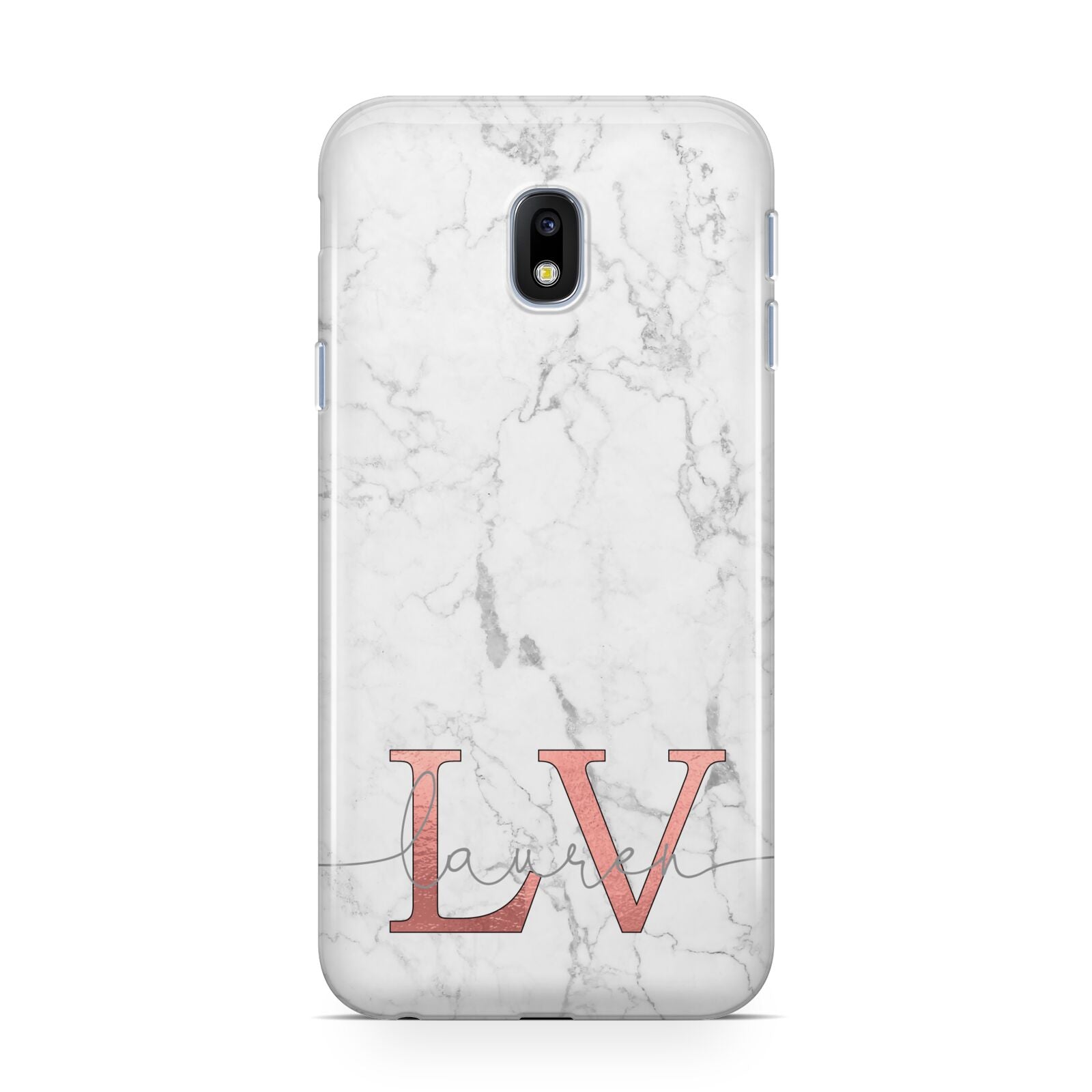 Personalised Marble with Rose Gold Initials Samsung Galaxy J3 2017 Case