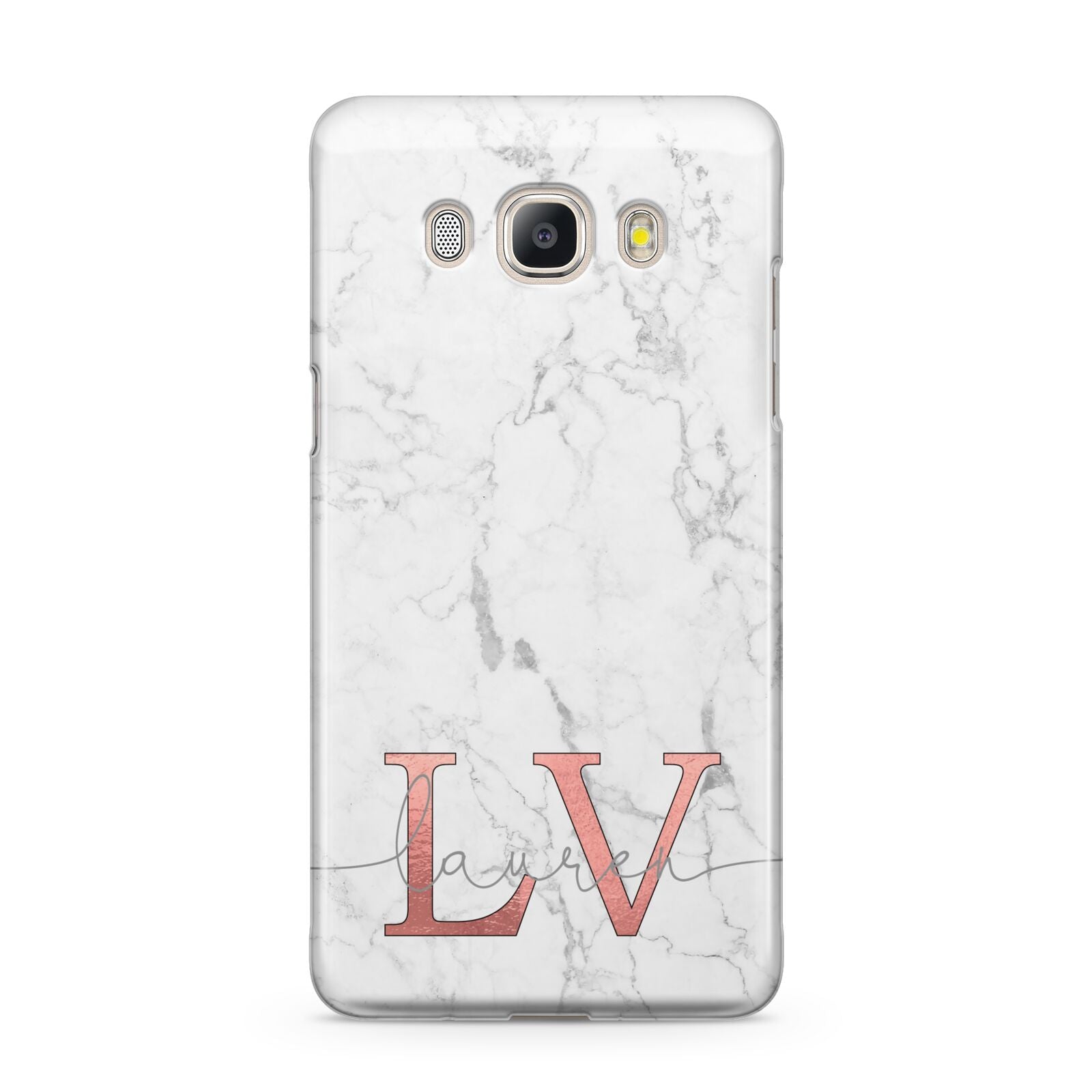 Personalised Marble with Rose Gold Initials Samsung Galaxy J5 2016 Case