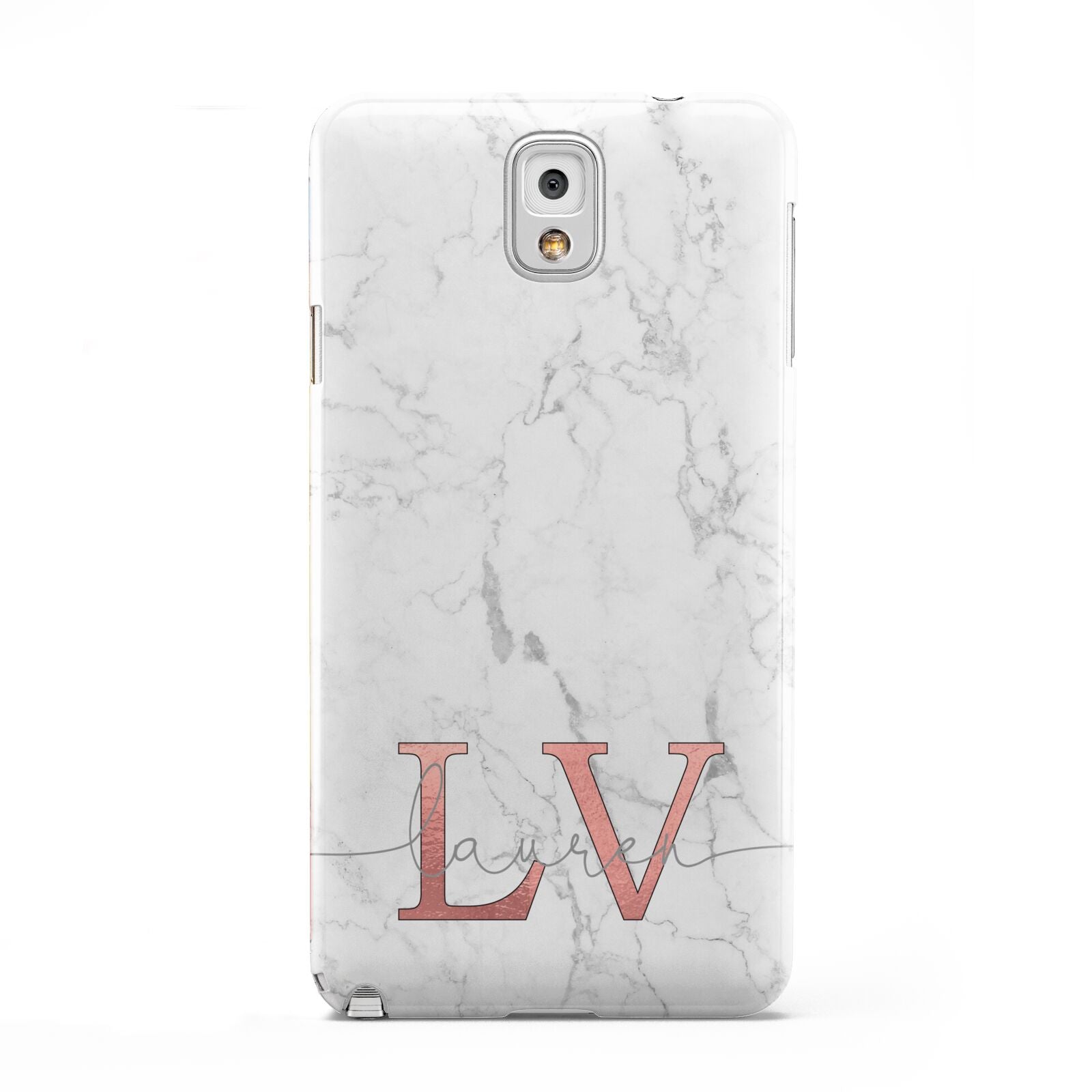 Personalised Marble with Rose Gold Initials Samsung Galaxy Note 3 Case