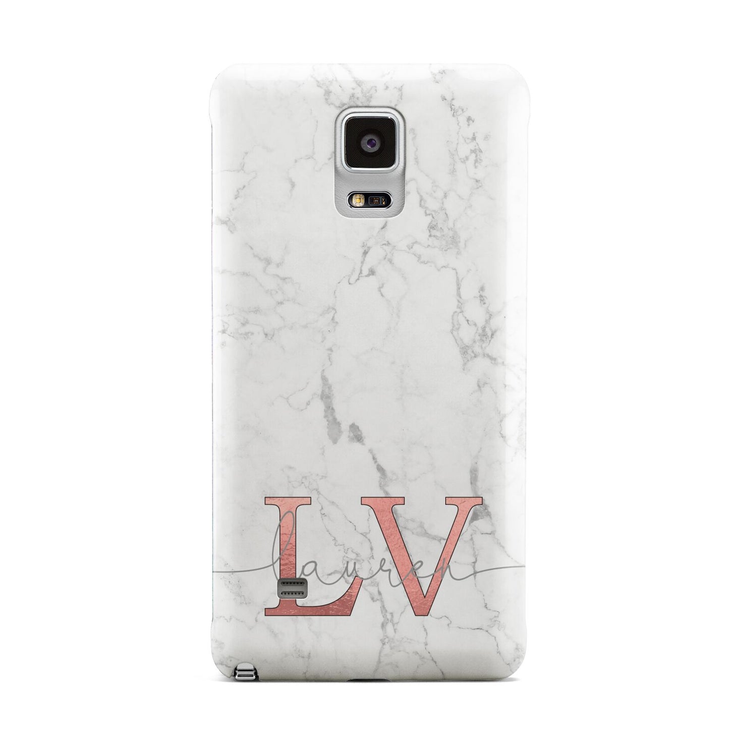 Personalised Marble with Rose Gold Initials Samsung Galaxy Note 4 Case