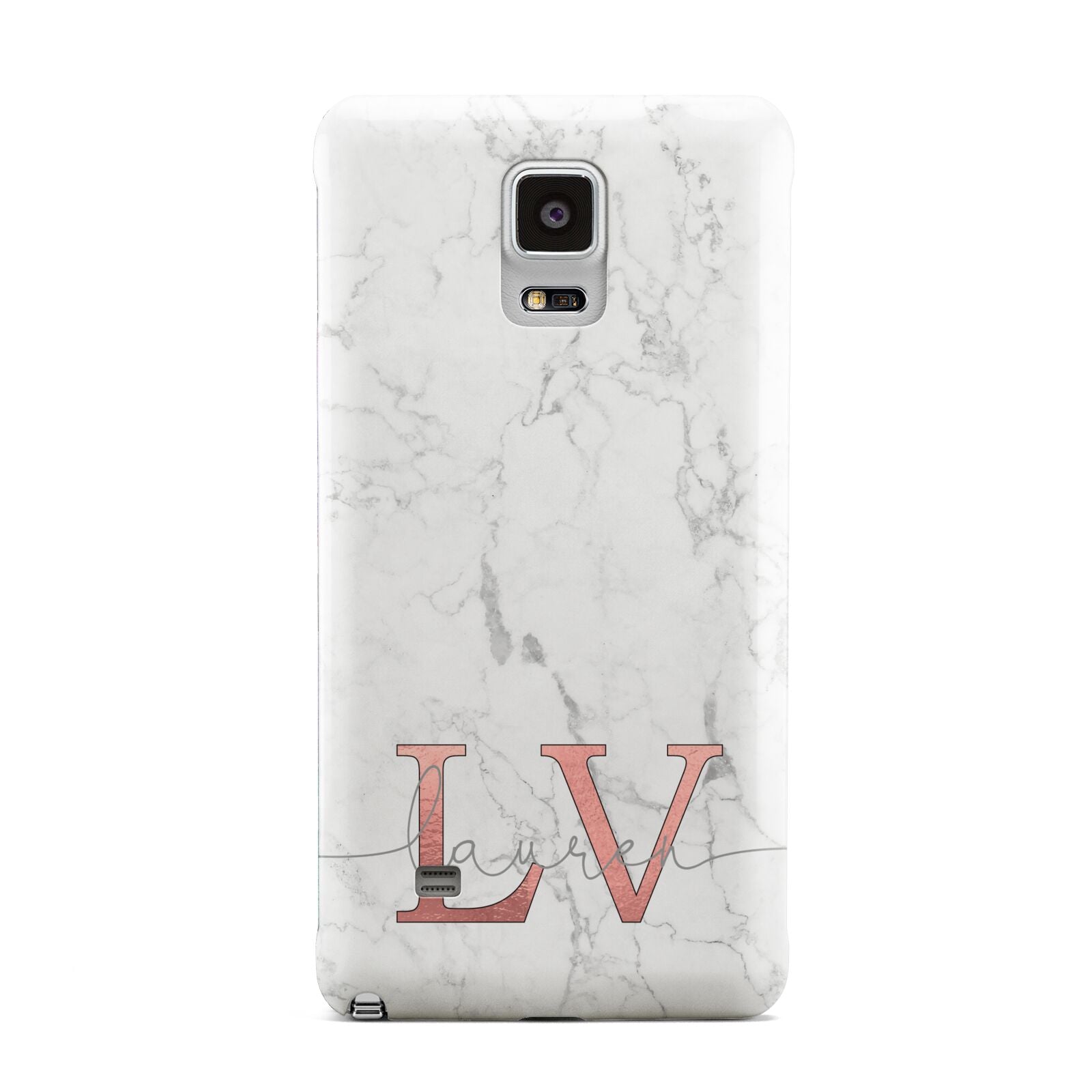 Personalised Marble with Rose Gold Initials Samsung Galaxy Note 4 Case