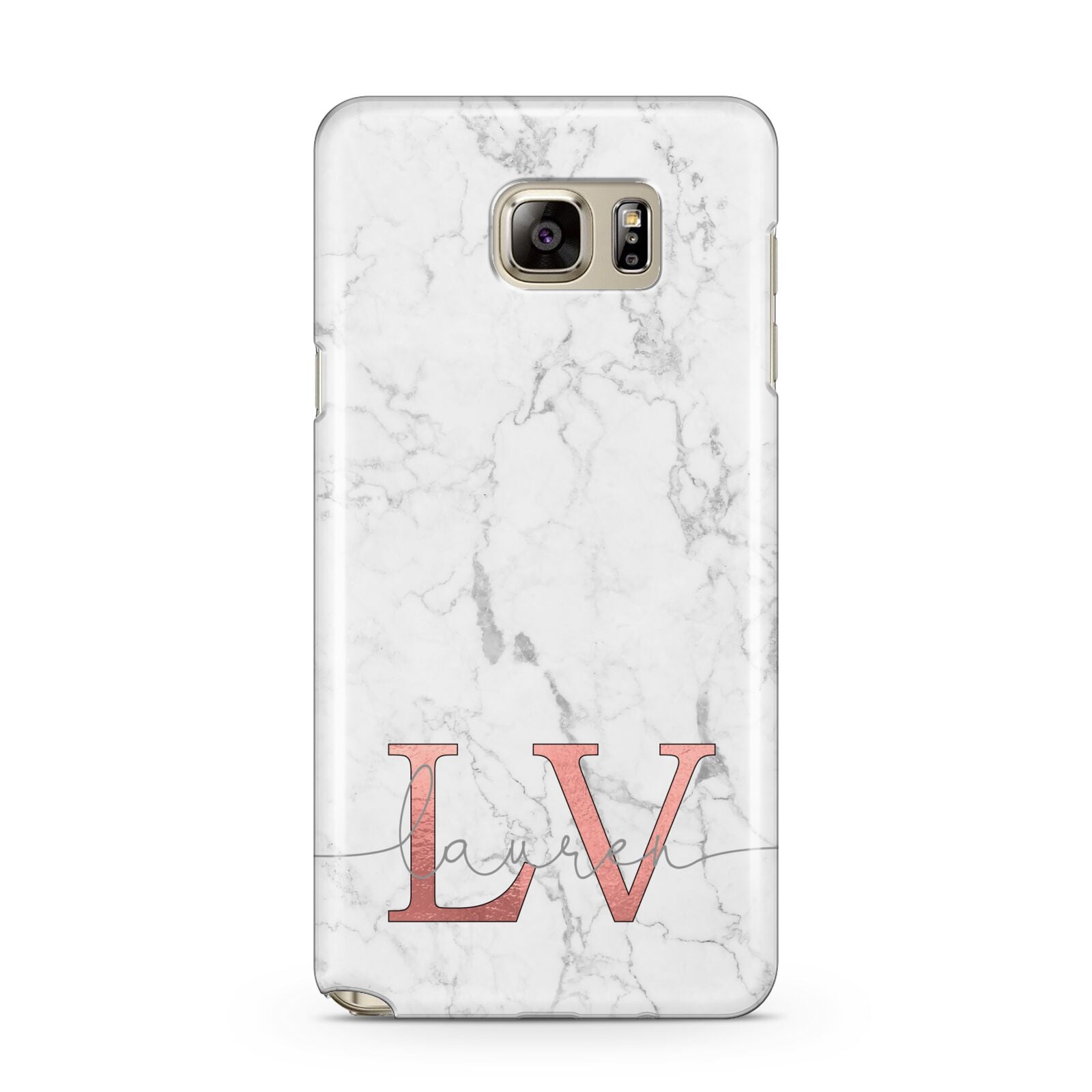 Personalised Marble with Rose Gold Initials Samsung Galaxy Note 5 Case