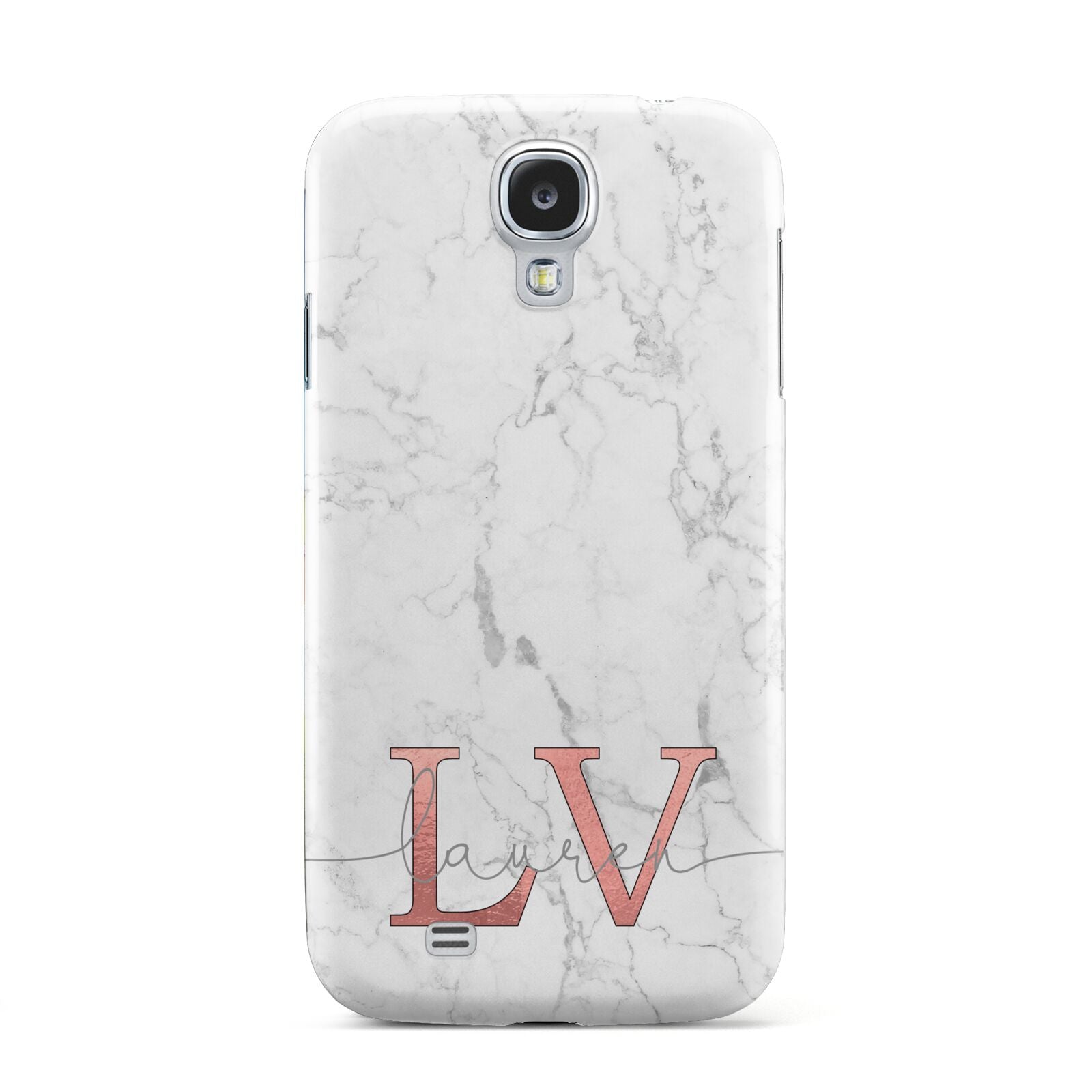 Personalised Marble with Rose Gold Initials Samsung Galaxy S4 Case