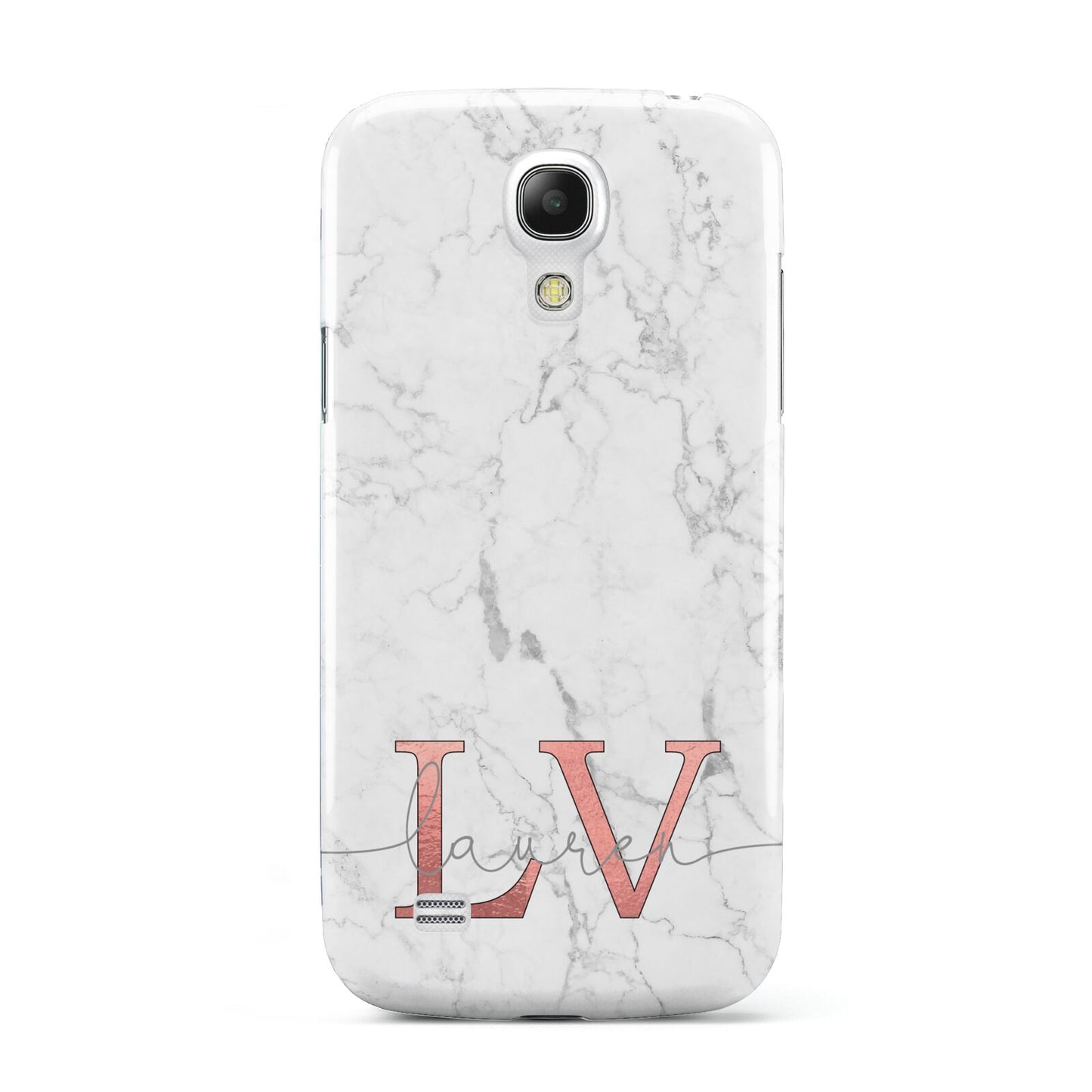 Personalised Marble with Rose Gold Initials Samsung Galaxy S4 Mini Case