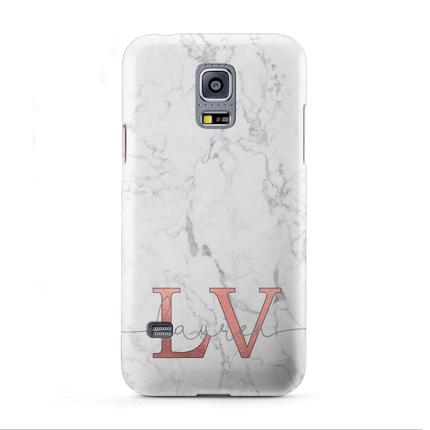 Personalised Marble with Rose Gold Initials Samsung Galaxy S5 Mini Case