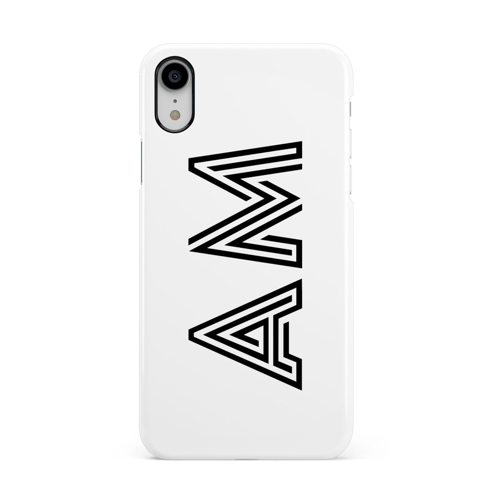 Personalised Maze Initials Clear Custom Black Apple iPhone XR White 3D Snap Case