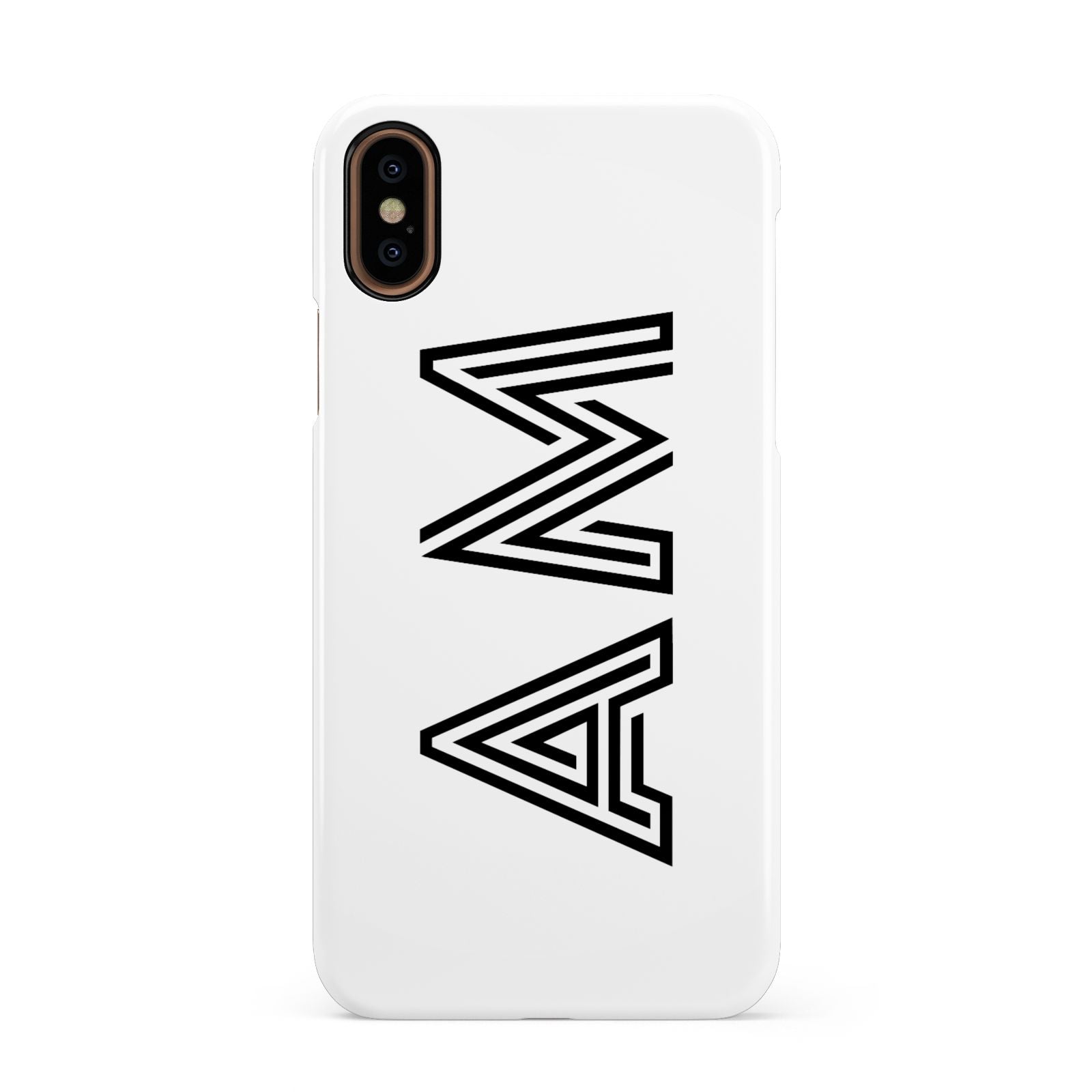 Personalised Maze Initials Clear Custom Black Apple iPhone XS 3D Snap Case