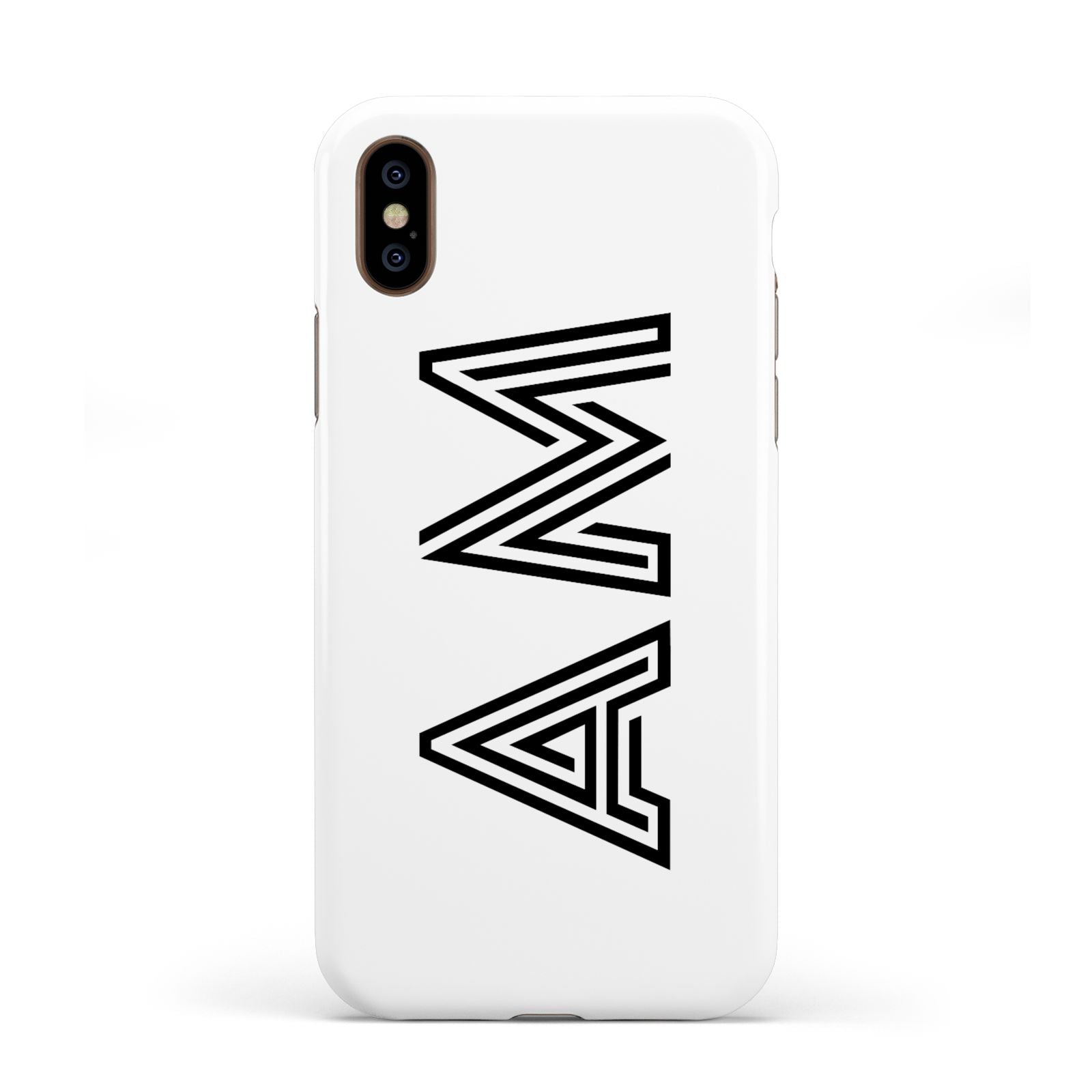 Personalised Maze Initials Clear Custom Black Apple iPhone XS 3D Tough