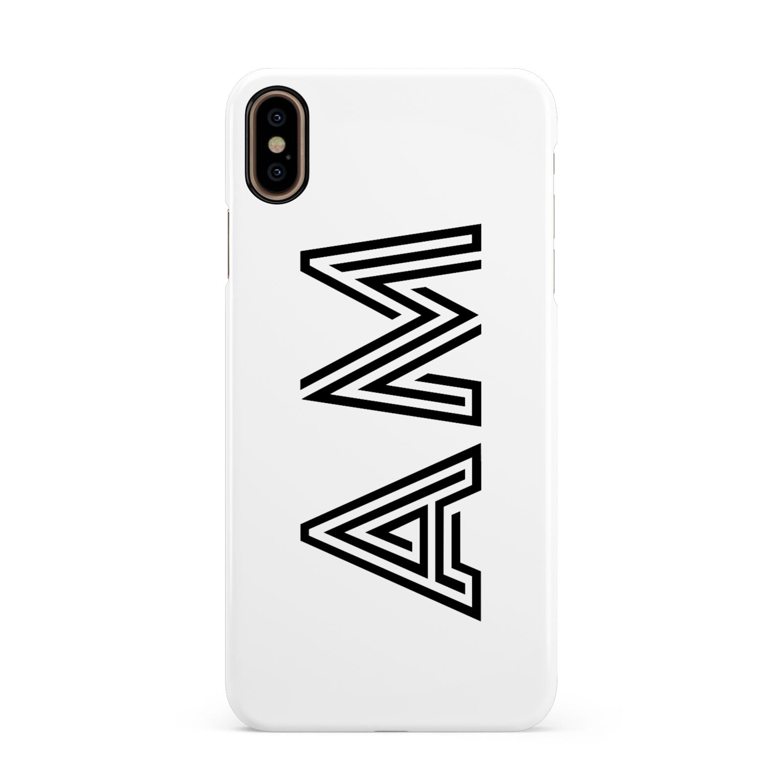 Personalised Maze Initials Clear Custom Black Apple iPhone Xs Max 3D Snap Case