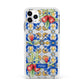 Personalised Mediterranean Fruit and Tiles Apple iPhone 11 Pro Max in Silver with White Impact Case