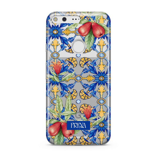 Personalised Mediterranean Fruit and Tiles Google Pixel Case