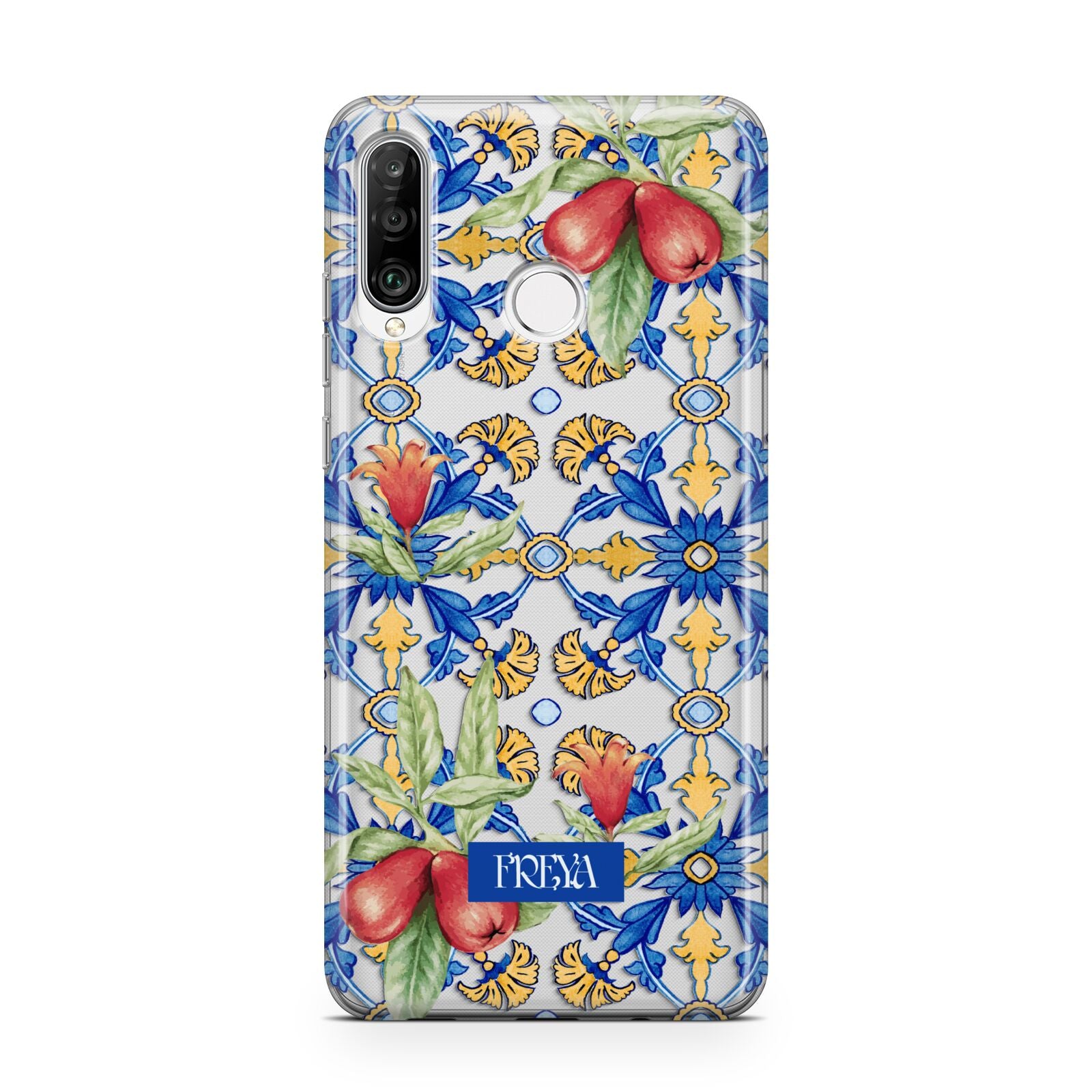 Personalised Mediterranean Fruit and Tiles Huawei P30 Lite Phone Case