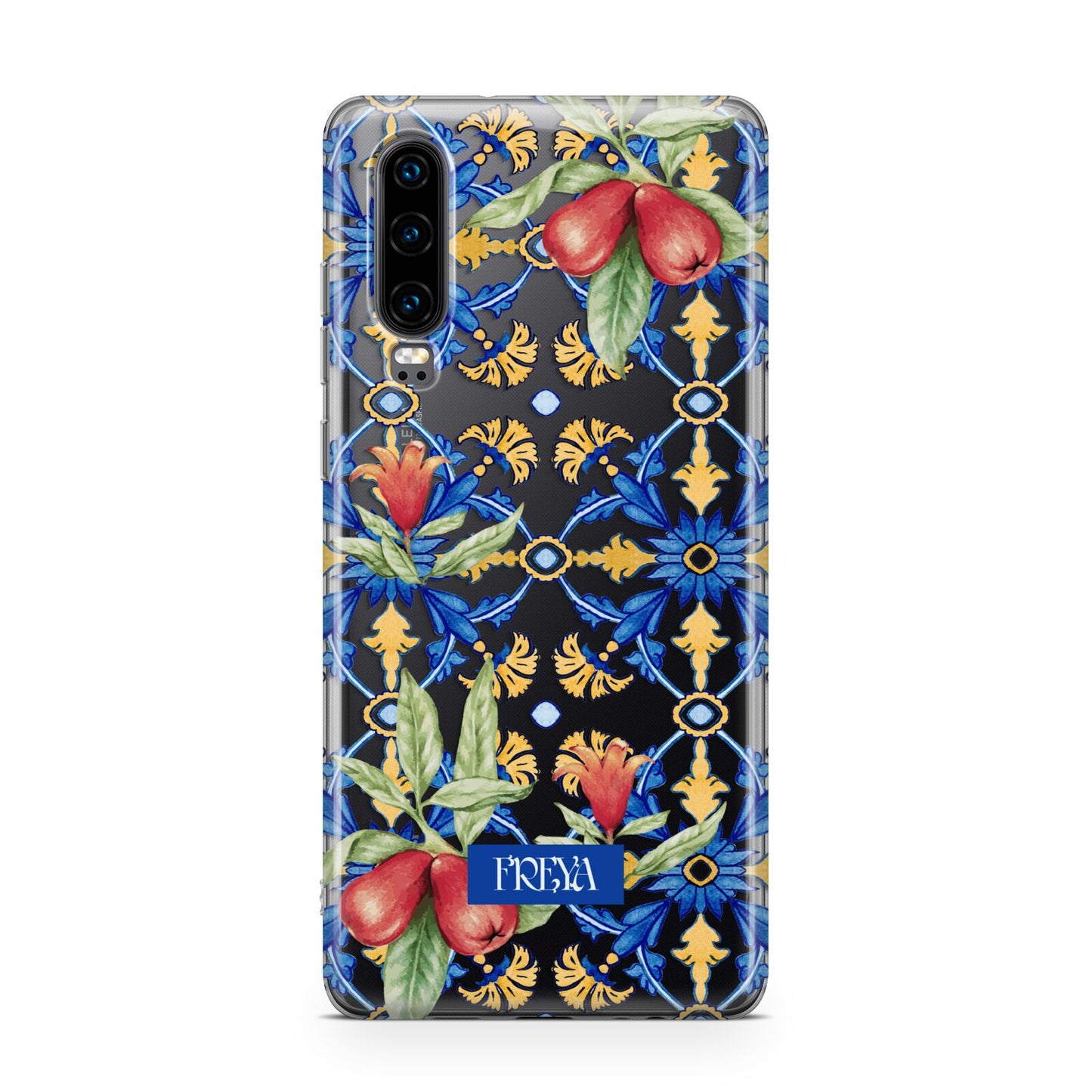 Personalised Mediterranean Fruit and Tiles Huawei P30 Phone Case