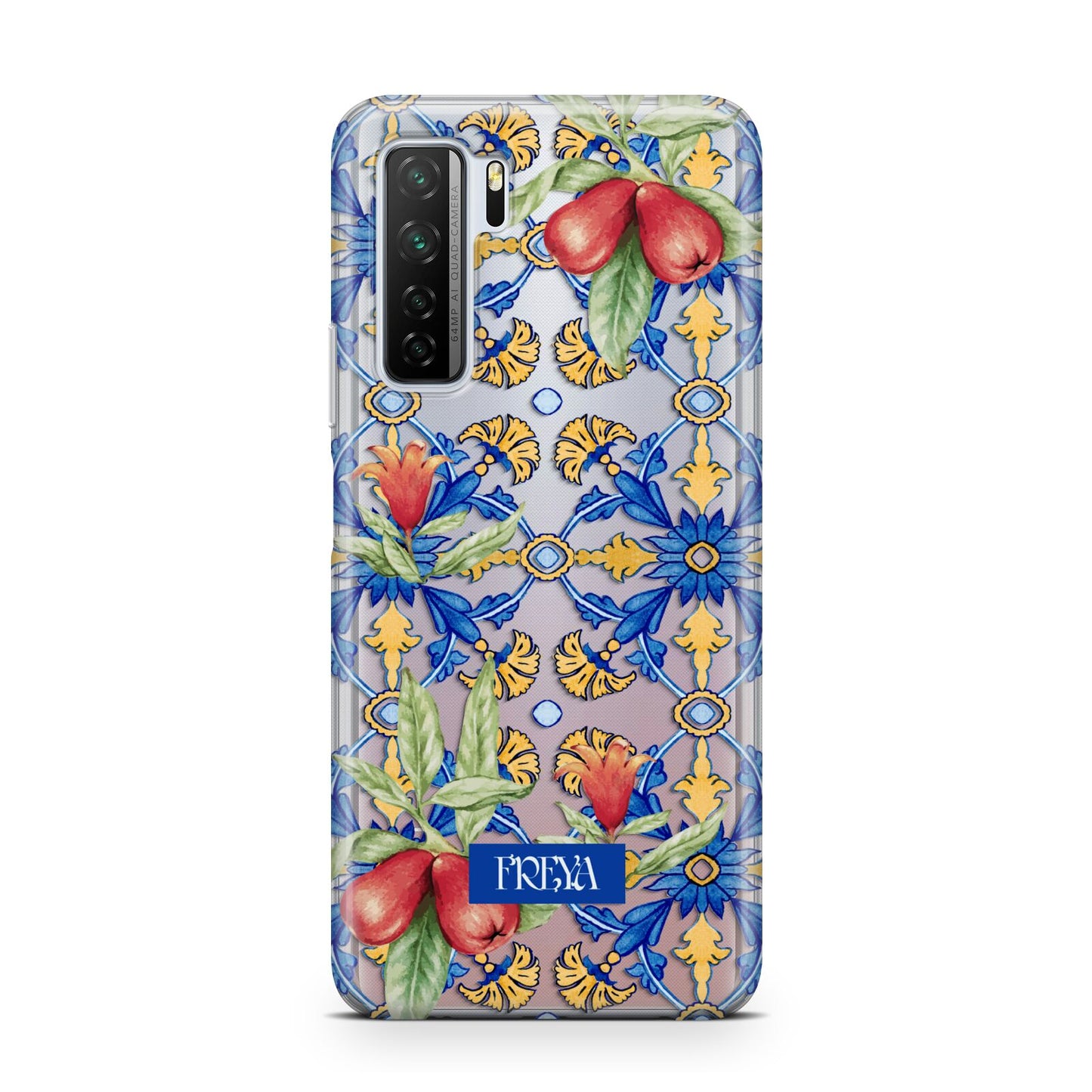 Personalised Mediterranean Fruit and Tiles Huawei P40 Lite 5G Phone Case