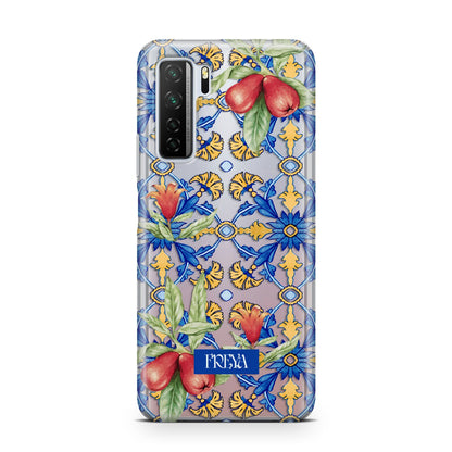 Personalised Mediterranean Fruit and Tiles Huawei P40 Lite 5G Phone Case