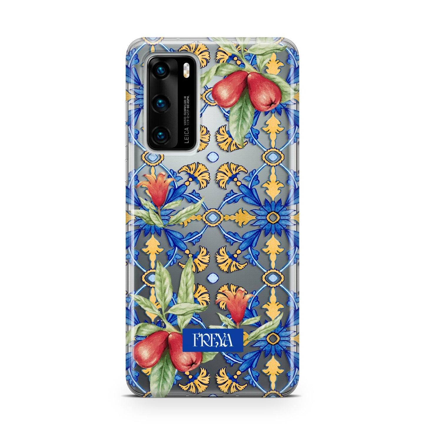 Personalised Mediterranean Fruit and Tiles Huawei P40 Phone Case