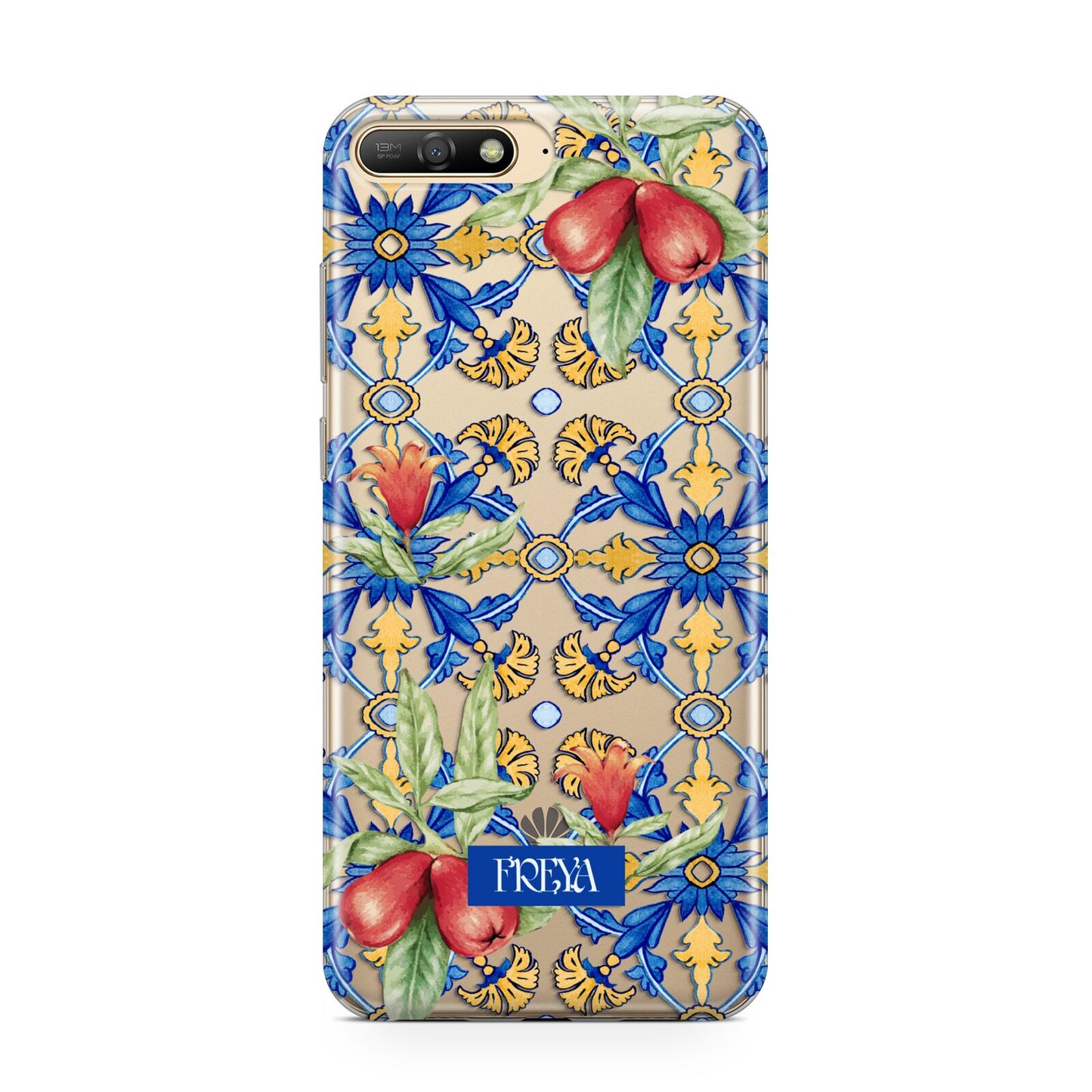 Personalised Mediterranean Fruit and Tiles Huawei Y6 2018