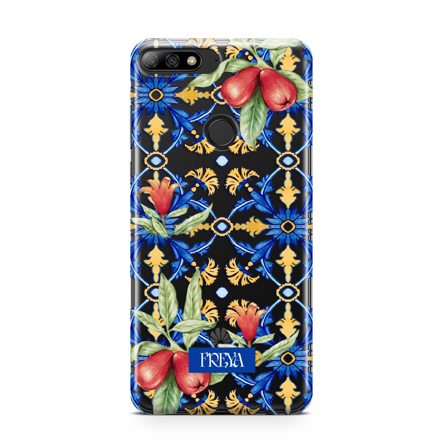 Personalised Mediterranean Fruit and Tiles Huawei Y7 2018