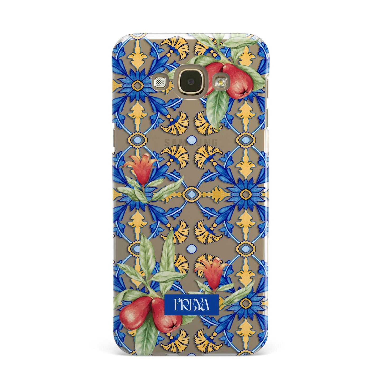 Personalised Mediterranean Fruit and Tiles Samsung Galaxy A8 Case