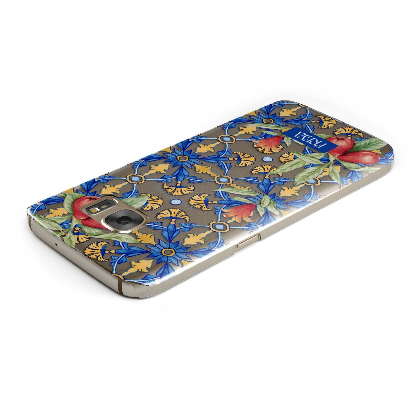 Personalised Mediterranean Fruit and Tiles Samsung Galaxy Case Top Cutout