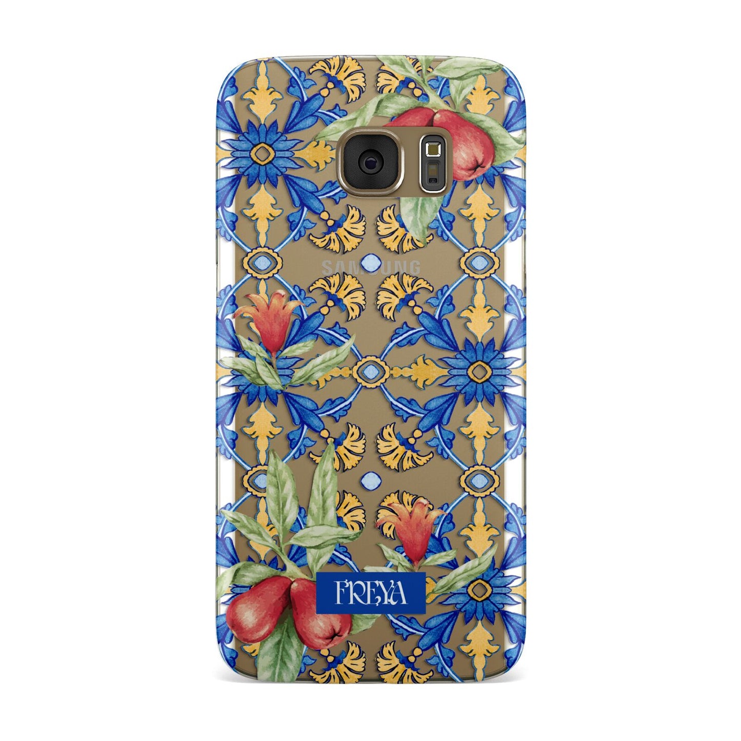 Personalised Mediterranean Fruit and Tiles Samsung Galaxy Case