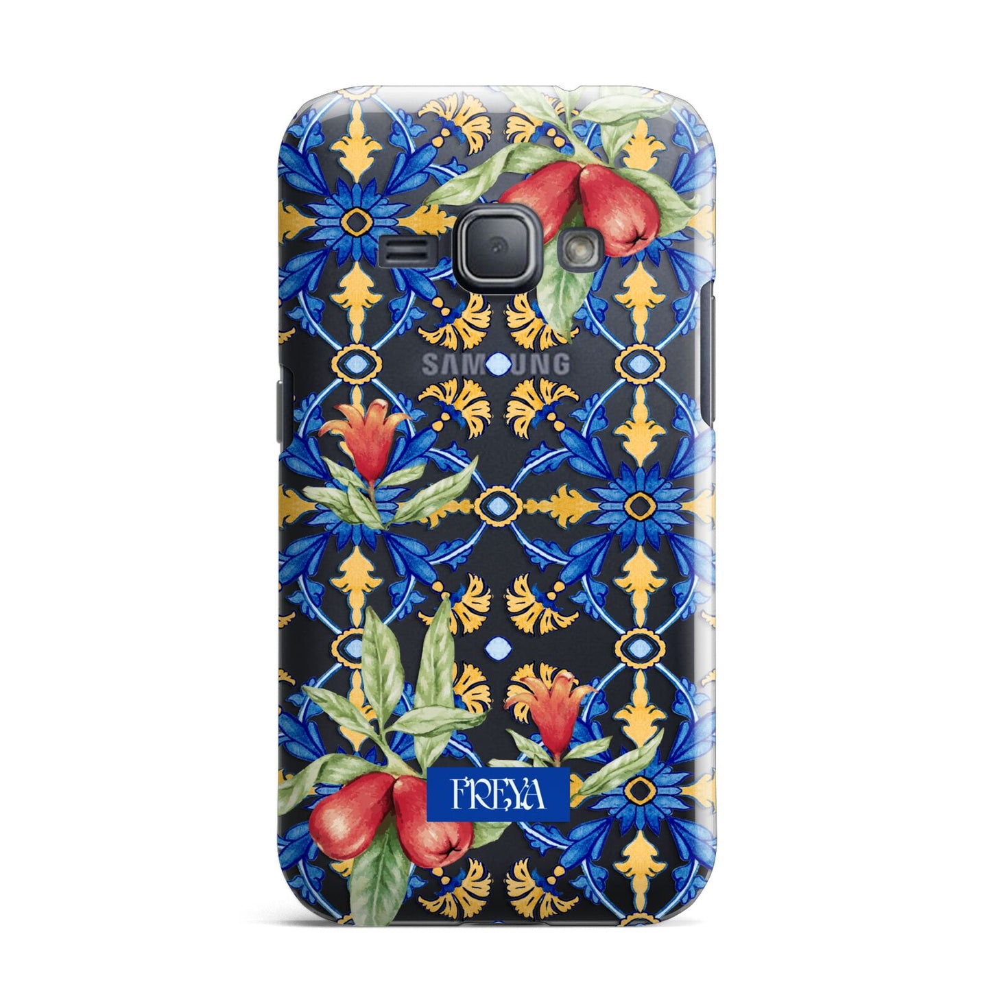 Personalised Mediterranean Fruit and Tiles Samsung Galaxy J1 2016 Case