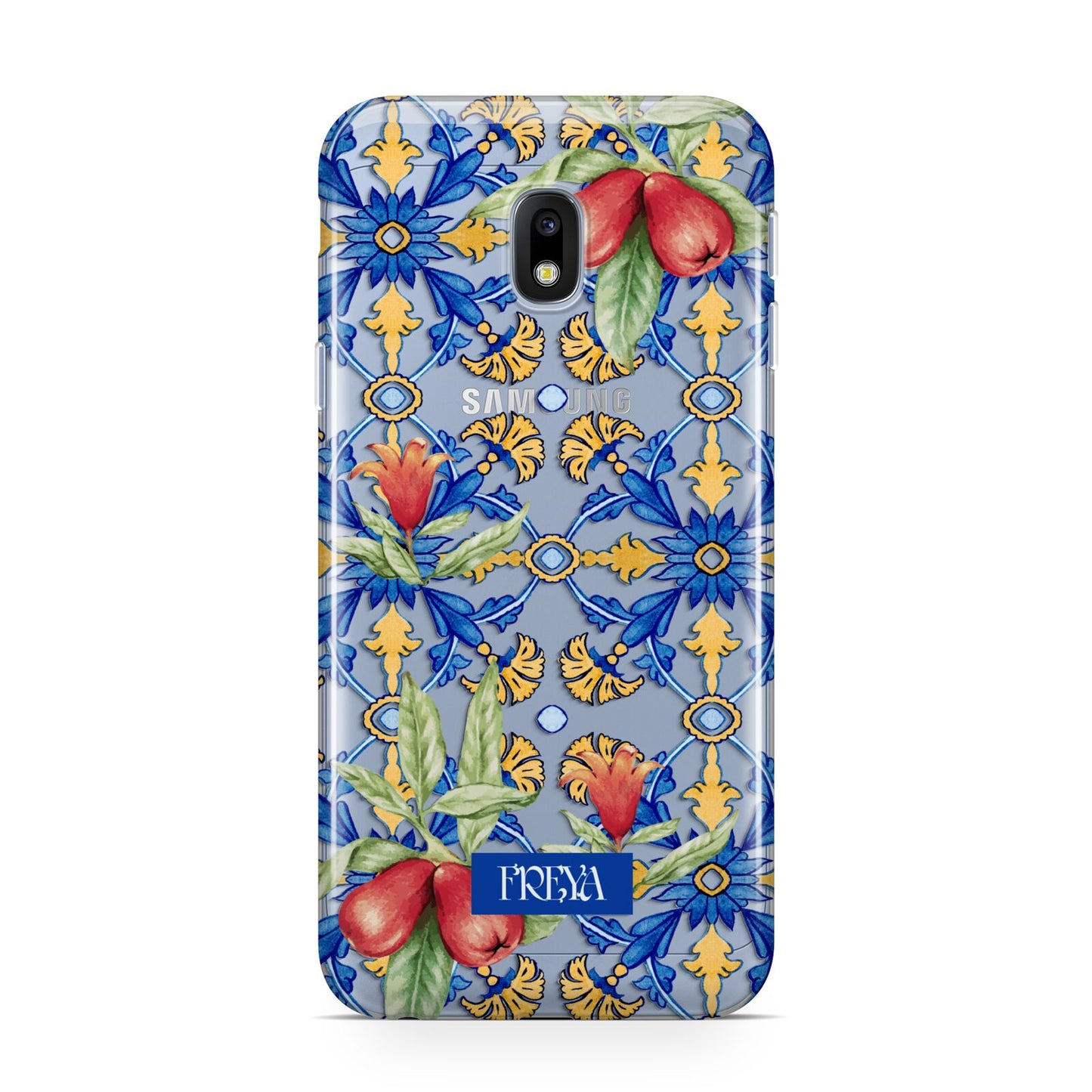 Personalised Mediterranean Fruit and Tiles Samsung Galaxy J3 2017 Case