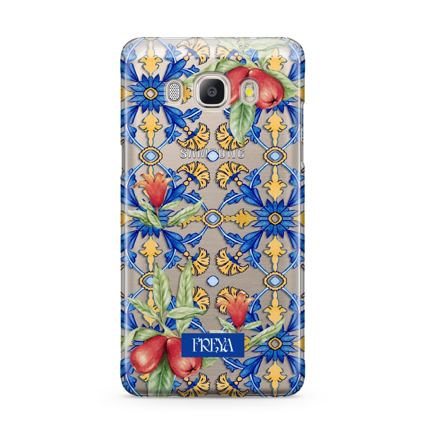 Personalised Mediterranean Fruit and Tiles Samsung Galaxy J5 2016 Case