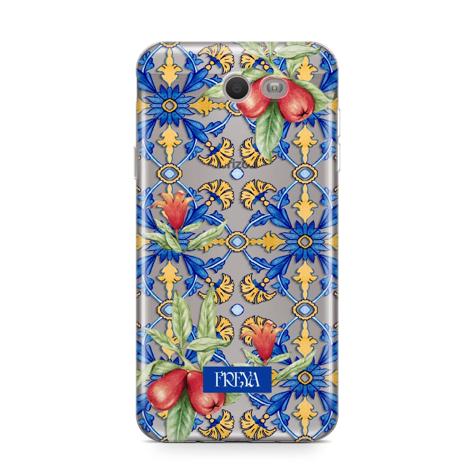 Personalised Mediterranean Fruit and Tiles Samsung Galaxy J7 2017 Case