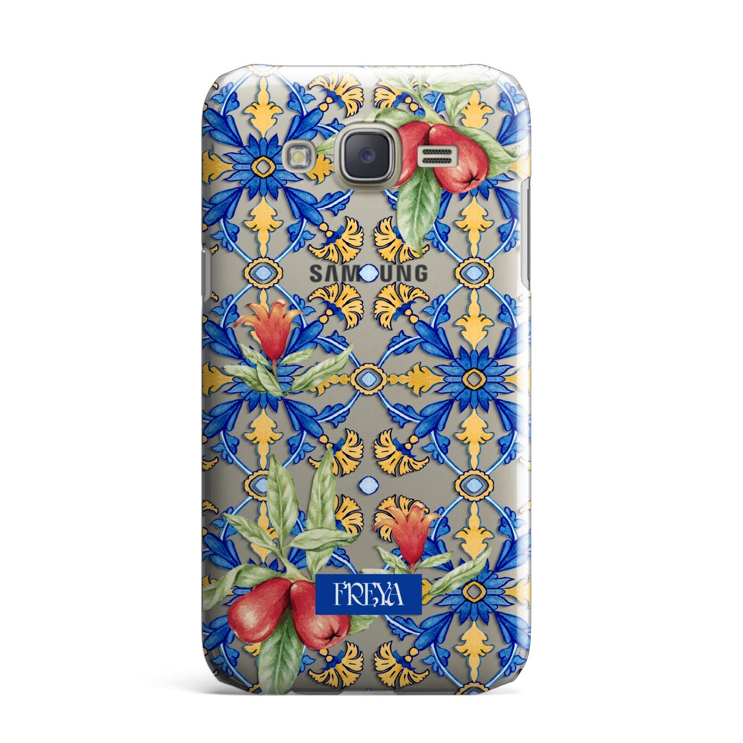 Personalised Mediterranean Fruit and Tiles Samsung Galaxy J7 Case