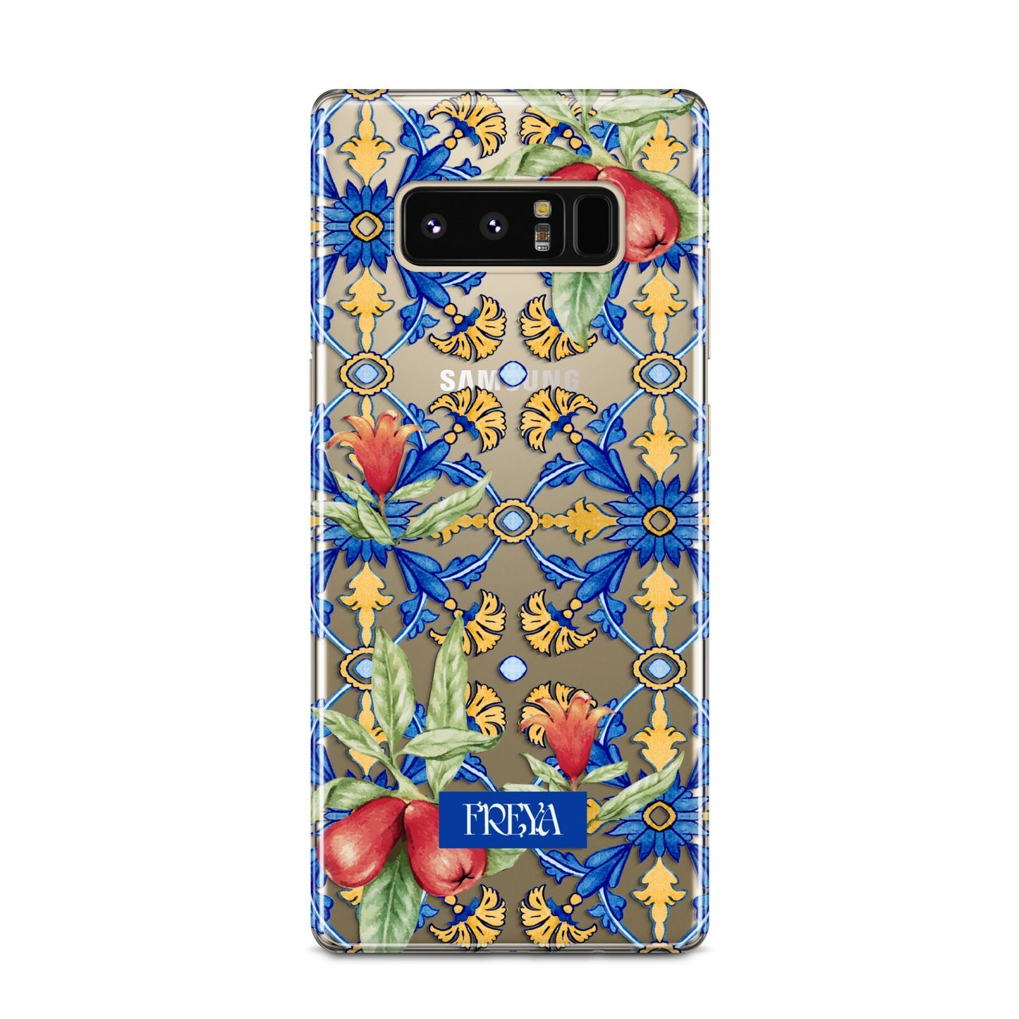 Personalised Mediterranean Fruit and Tiles Samsung Galaxy Note 8 Case