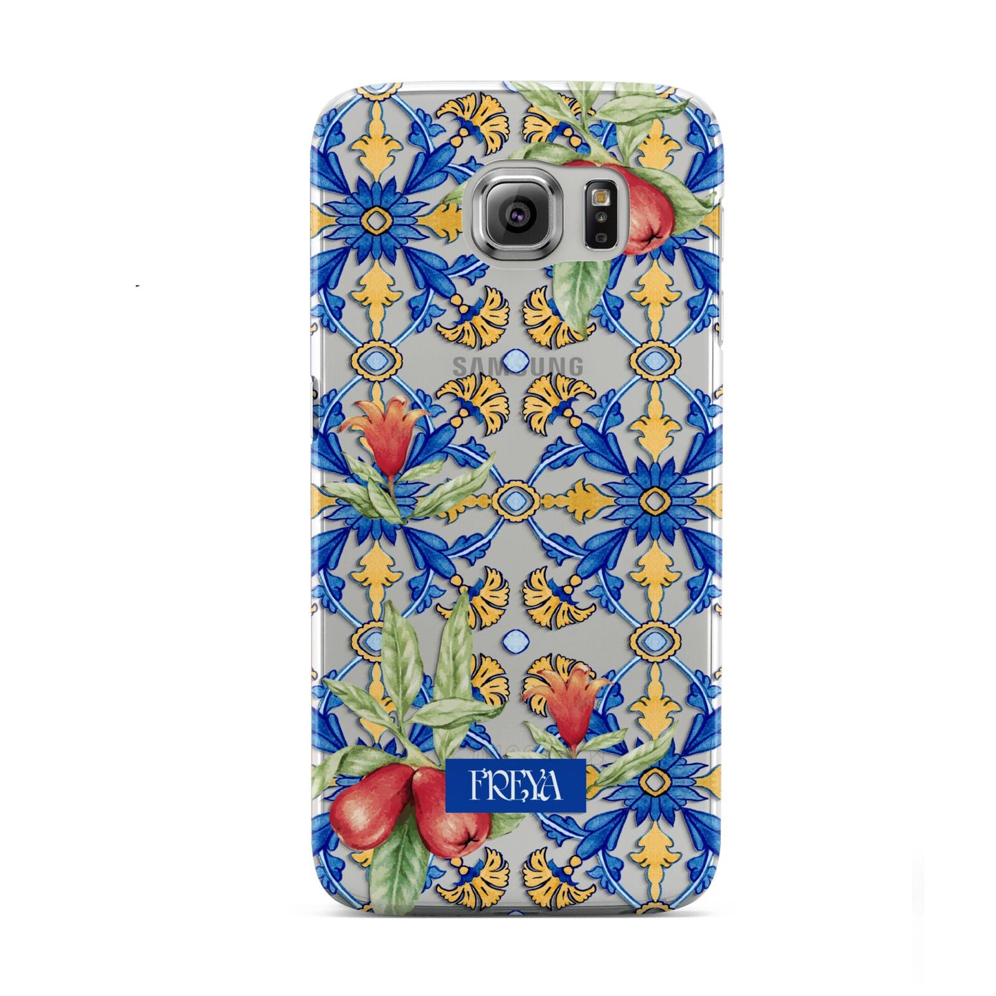 Personalised Mediterranean Fruit and Tiles Samsung Galaxy S6 Case