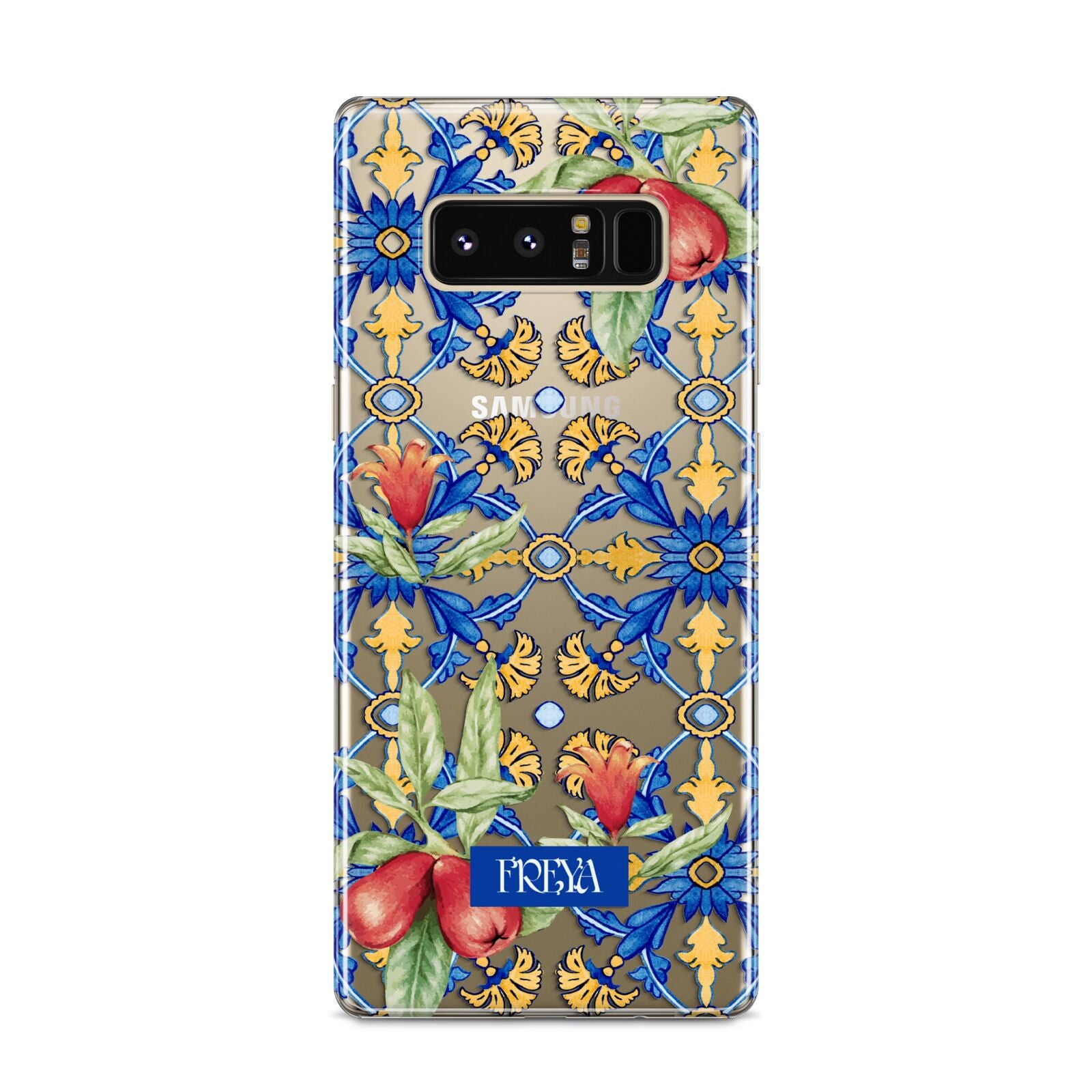 Personalised Mediterranean Fruit and Tiles Samsung Galaxy S8 Case