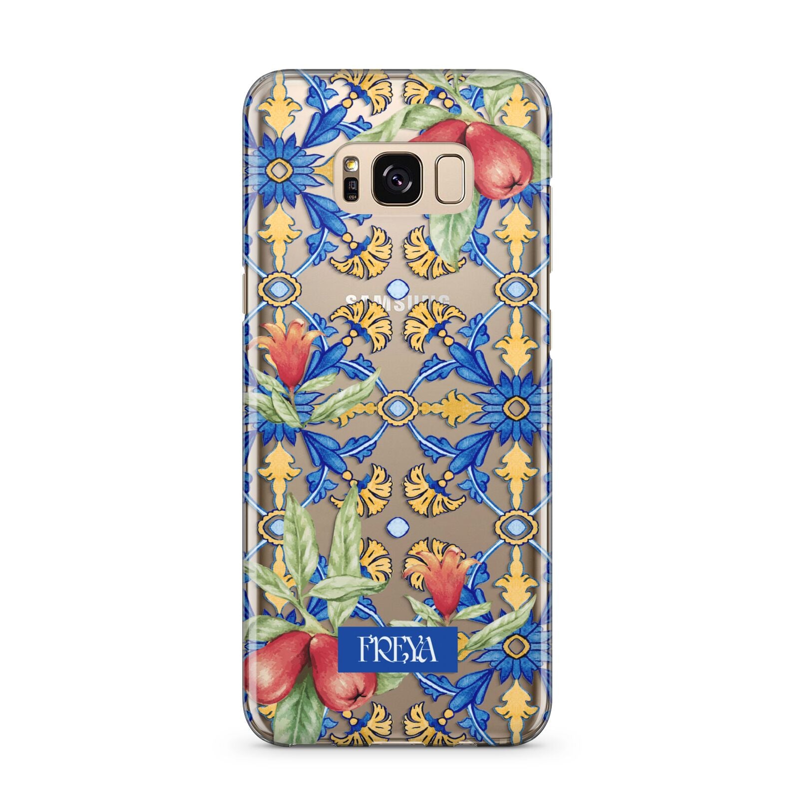 Personalised Mediterranean Fruit and Tiles Samsung Galaxy S8 Plus Case