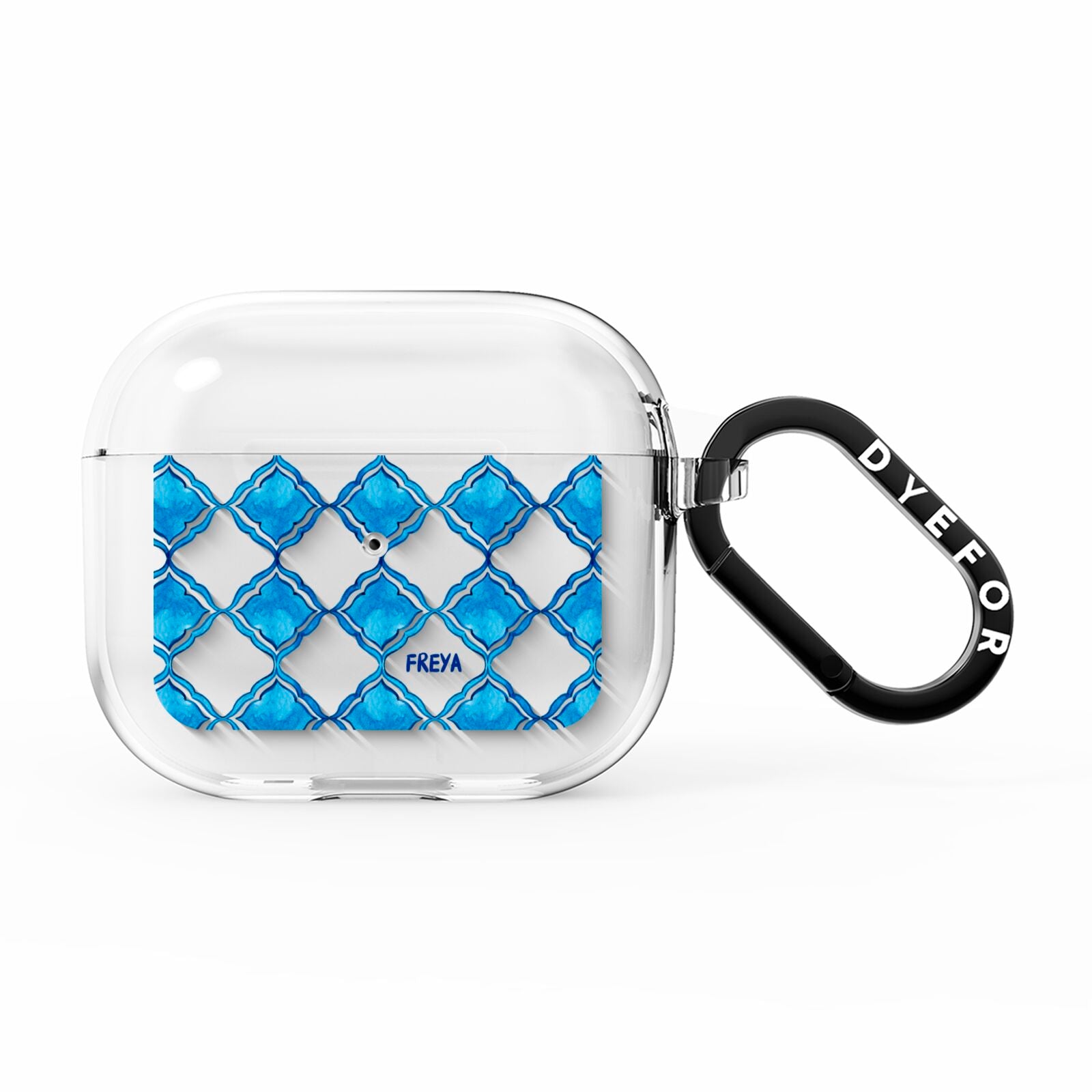 Personalised Mediterranean Tiles AirPods Clear Case 3rd Gen