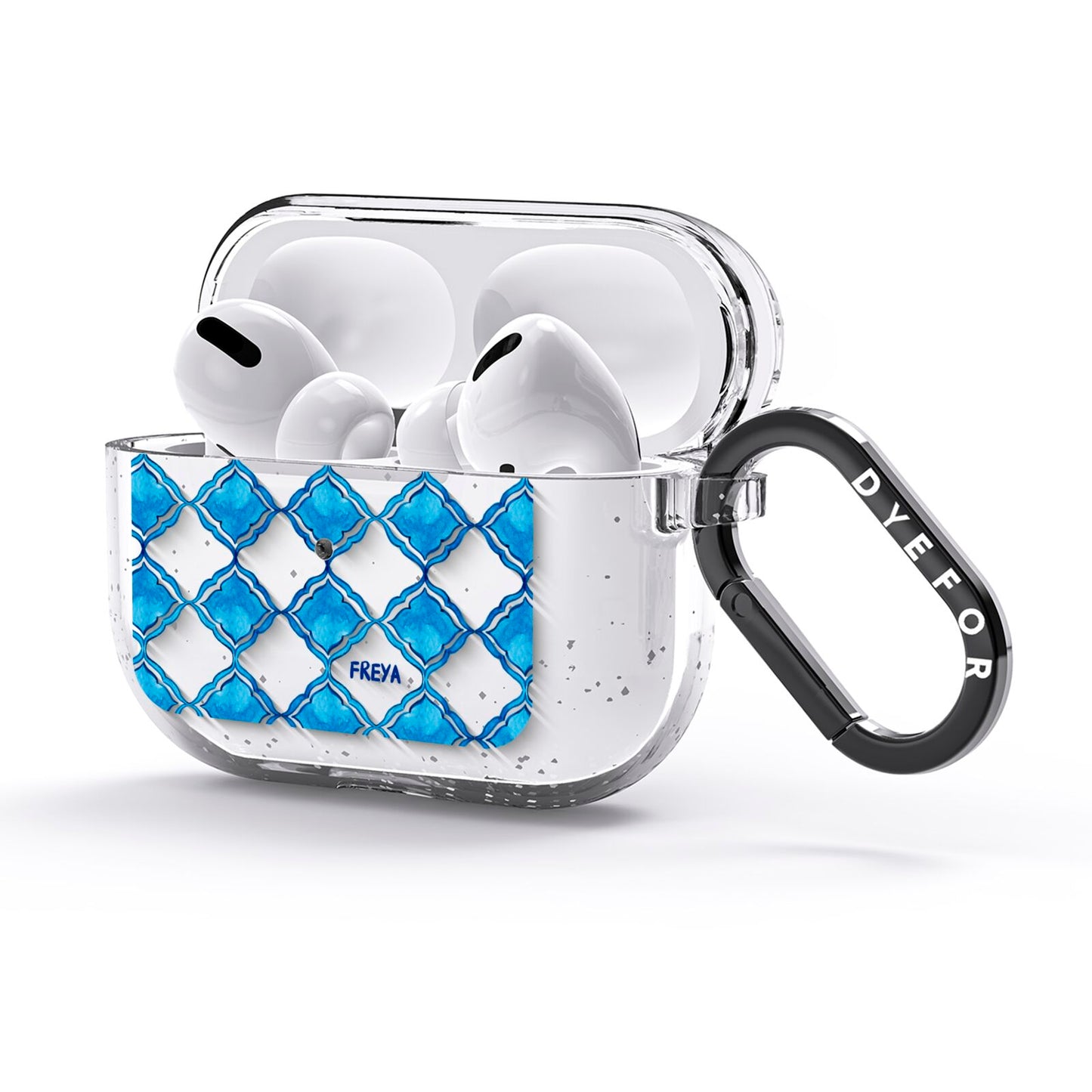 Personalised Mediterranean Tiles AirPods Glitter Case 3rd Gen Side Image