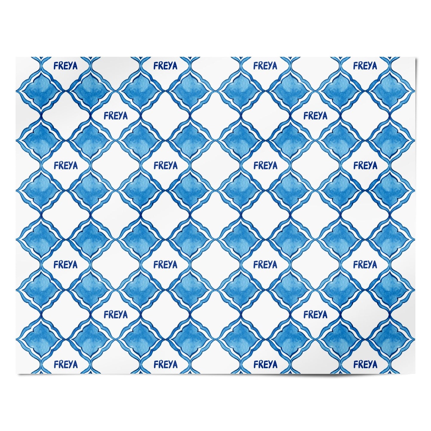 Personalised Mediterranean Tiles Personalised Wrapping Paper Alternative