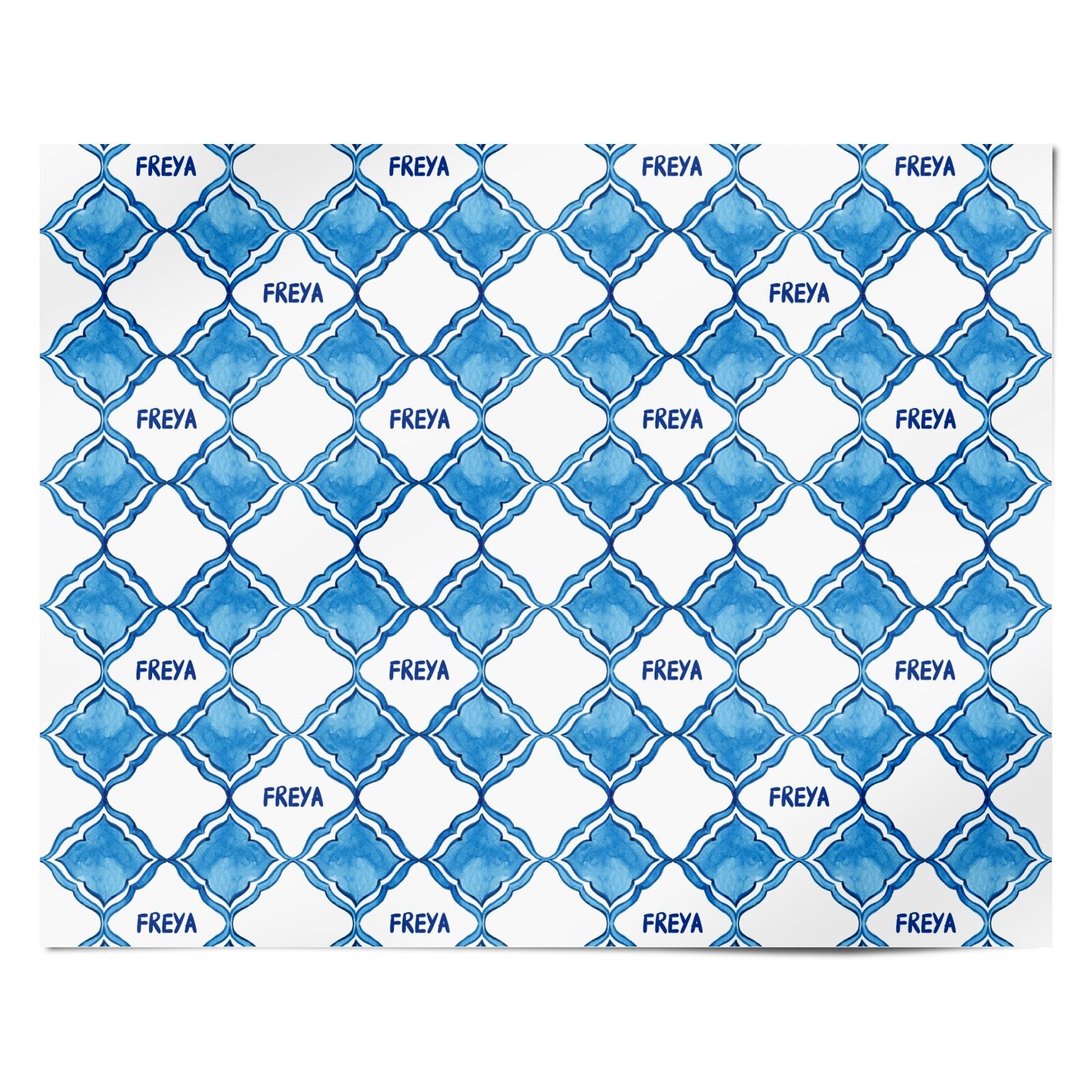 Personalised Mediterranean Tiles Personalised Wrapping Paper Alternative