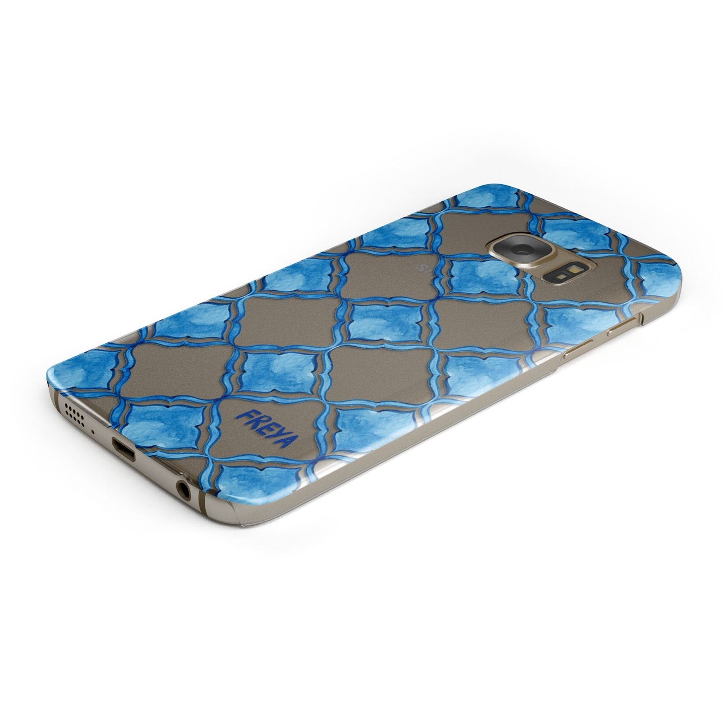 Personalised Mediterranean Tiles Samsung Galaxy Case Bottom Cutout