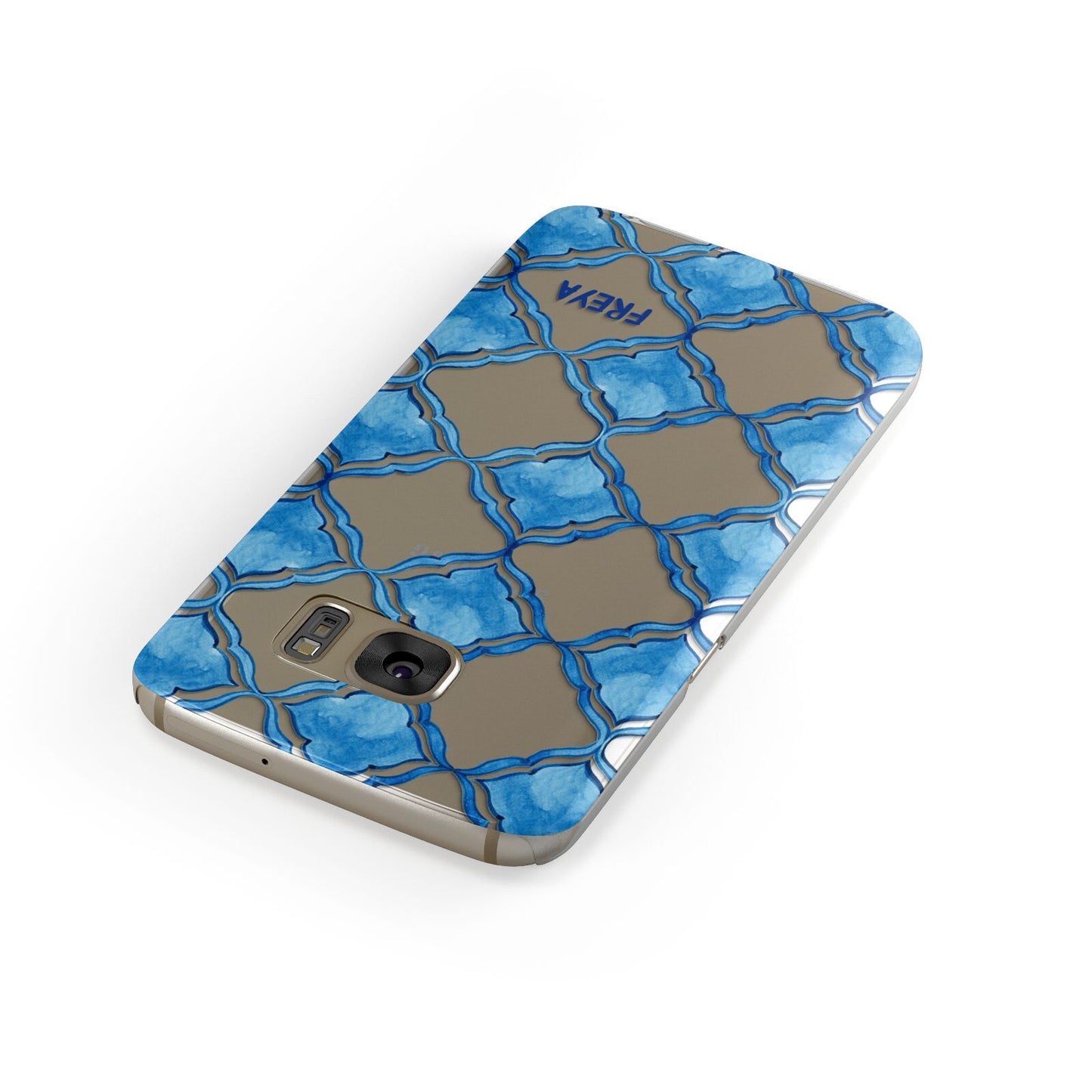 Personalised Mediterranean Tiles Samsung Galaxy Case Front Close Up