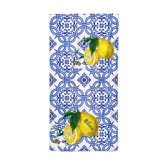 ECOARTTE Lemons and Moroccan Tile Wrapping Paper Set Includes: 6 Reversible Sheets 28”x20”, 6 Adhesive Gift Tags and 3 Yards of Ribbon. The Paper Is