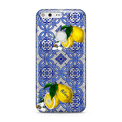 Personalised Mediterranean Tiles and Lemons Google Pixel Case