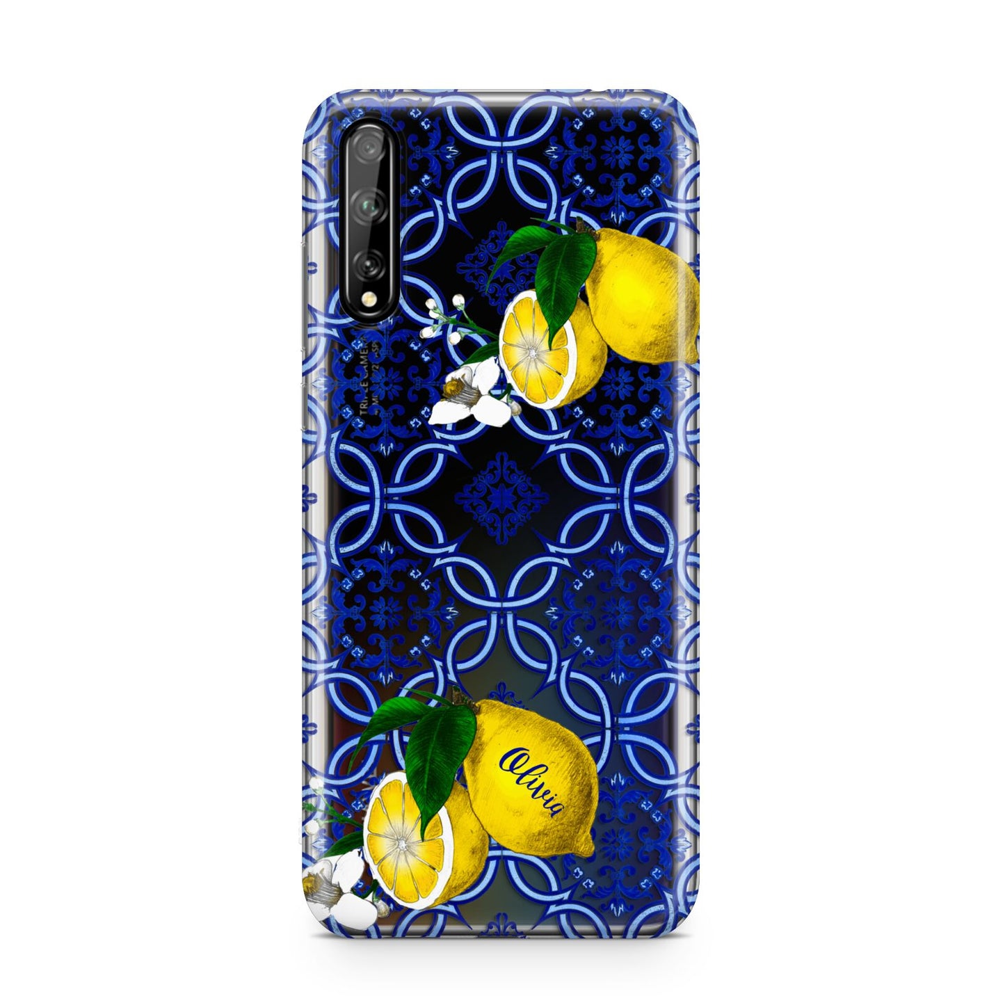 Personalised Mediterranean Tiles and Lemons Huawei Enjoy 10s Phone Case