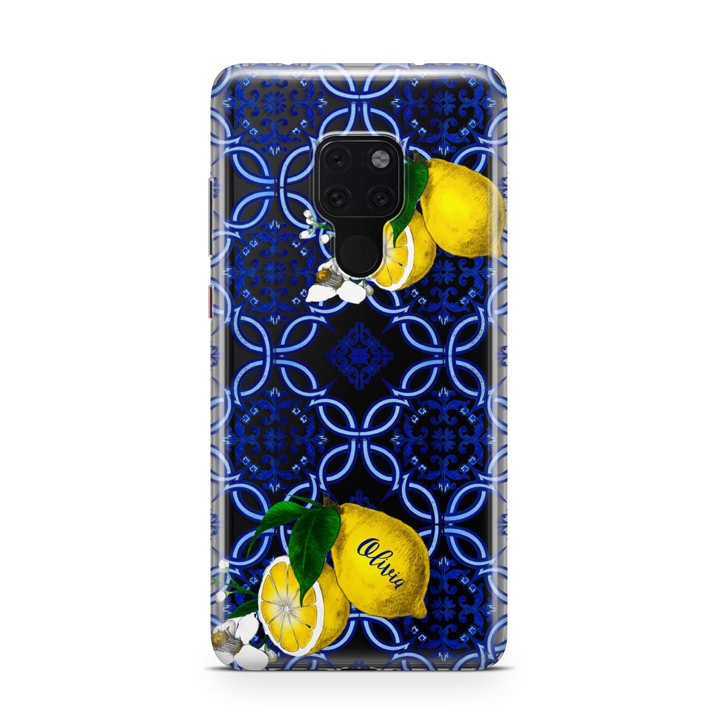 Personalised Mediterranean Tiles and Lemons Huawei Mate 20 Phone Case