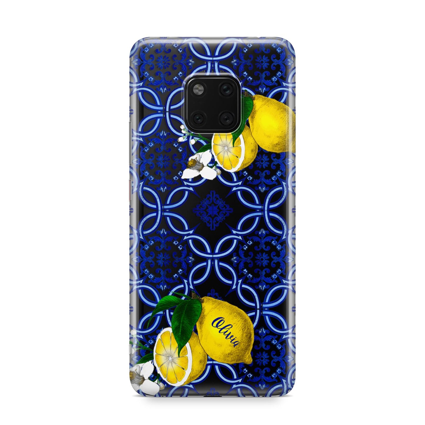 Personalised Mediterranean Tiles and Lemons Huawei Mate 20 Pro Phone Case